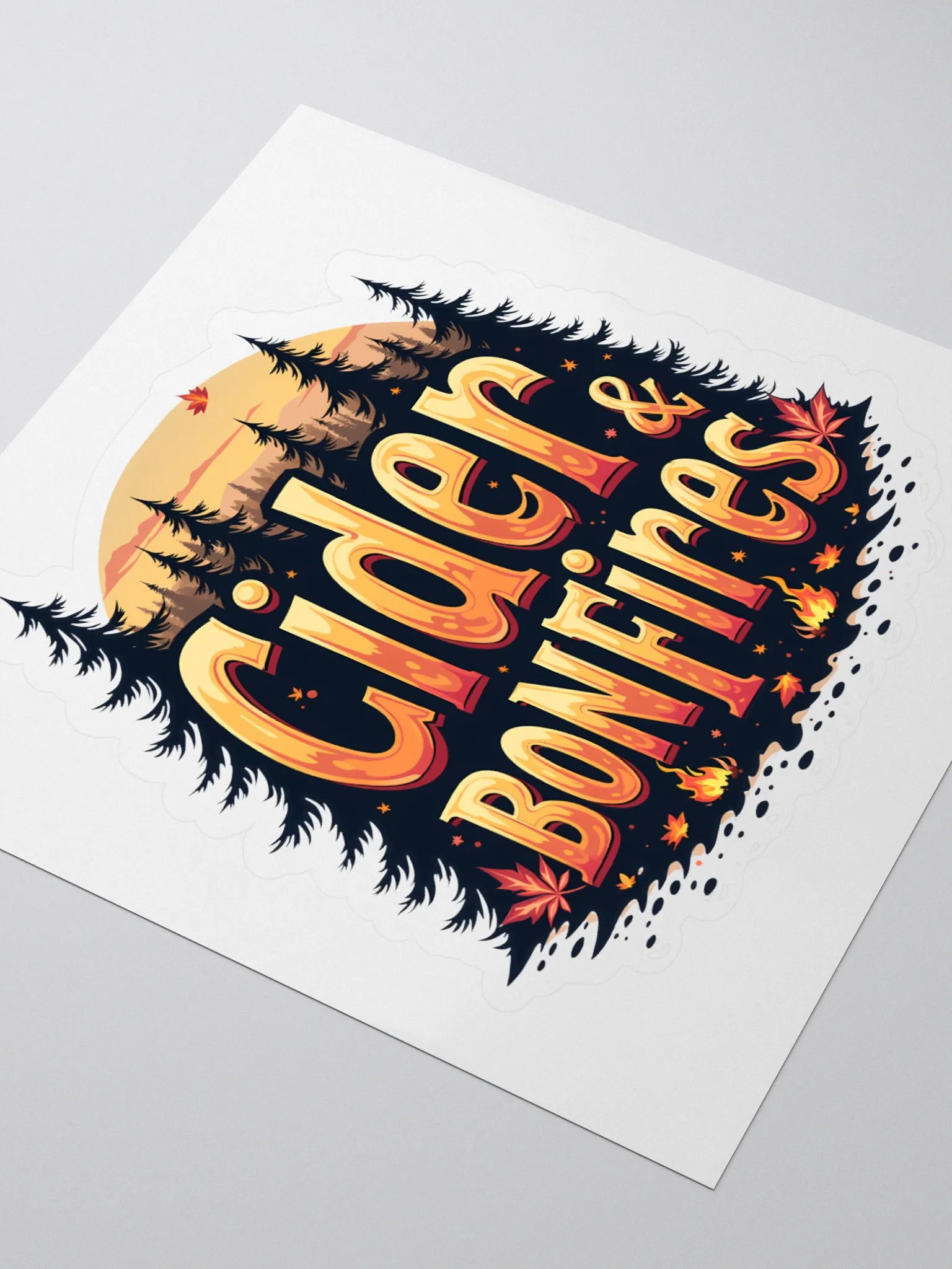 Cider & Bonfires Kiss Cut Stickers product image (3)