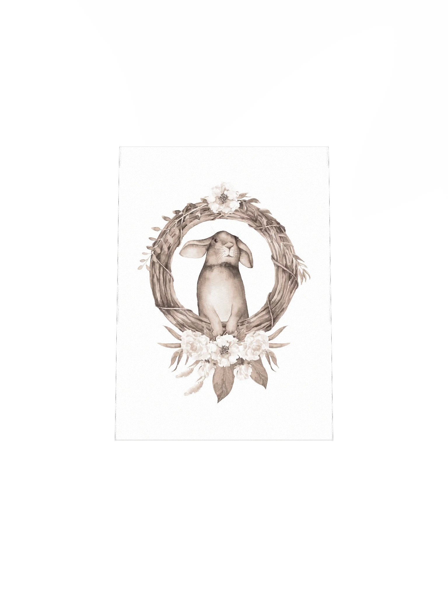 Rabbit in Wood Wreath Sepia product image (6)