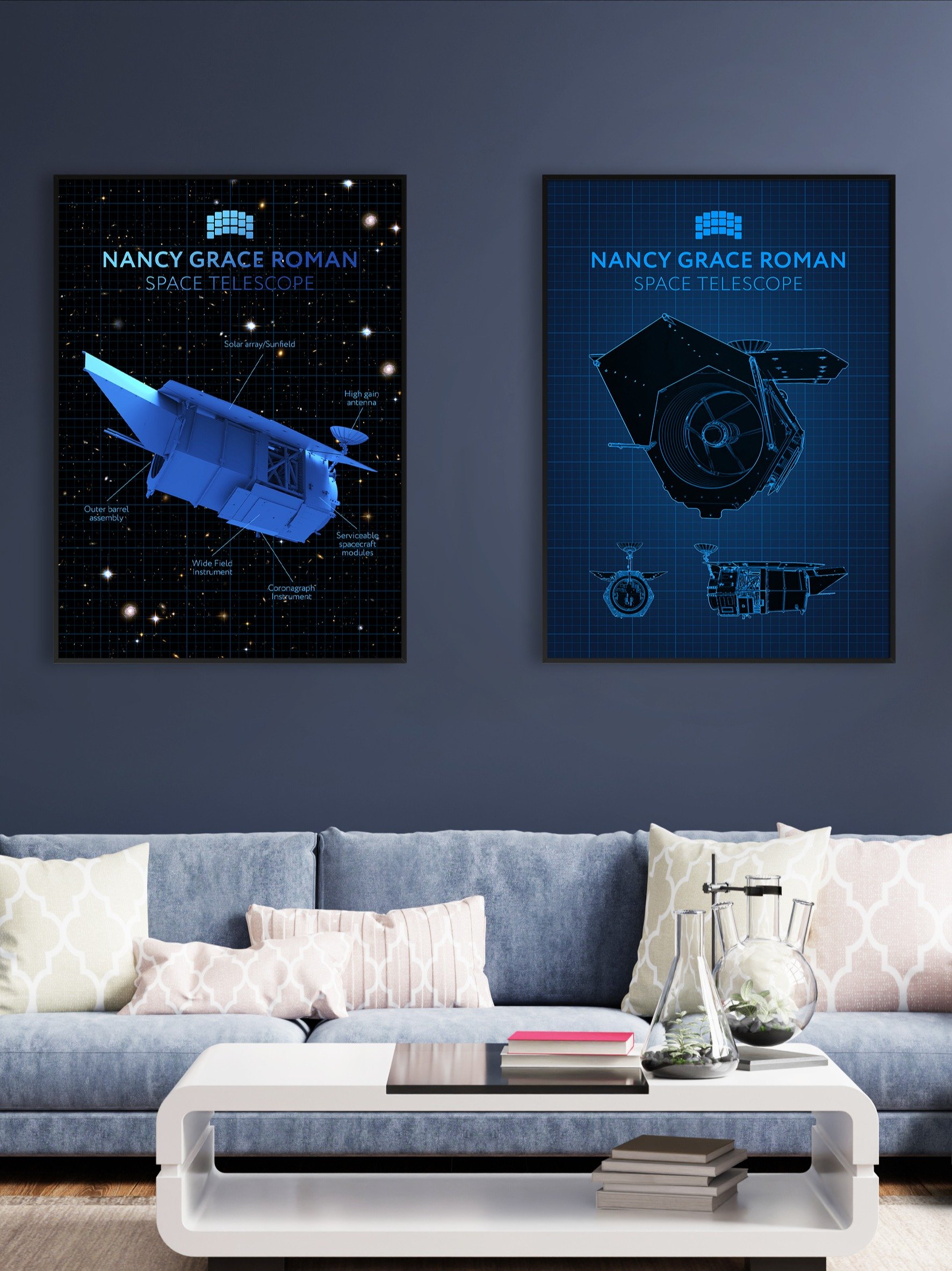 Nancy Grace Roman Telescope Blueprint Poster — NASA NGRST Space Print, Futuristic Science Wall Art, Space Blueprint Decor product image (2)