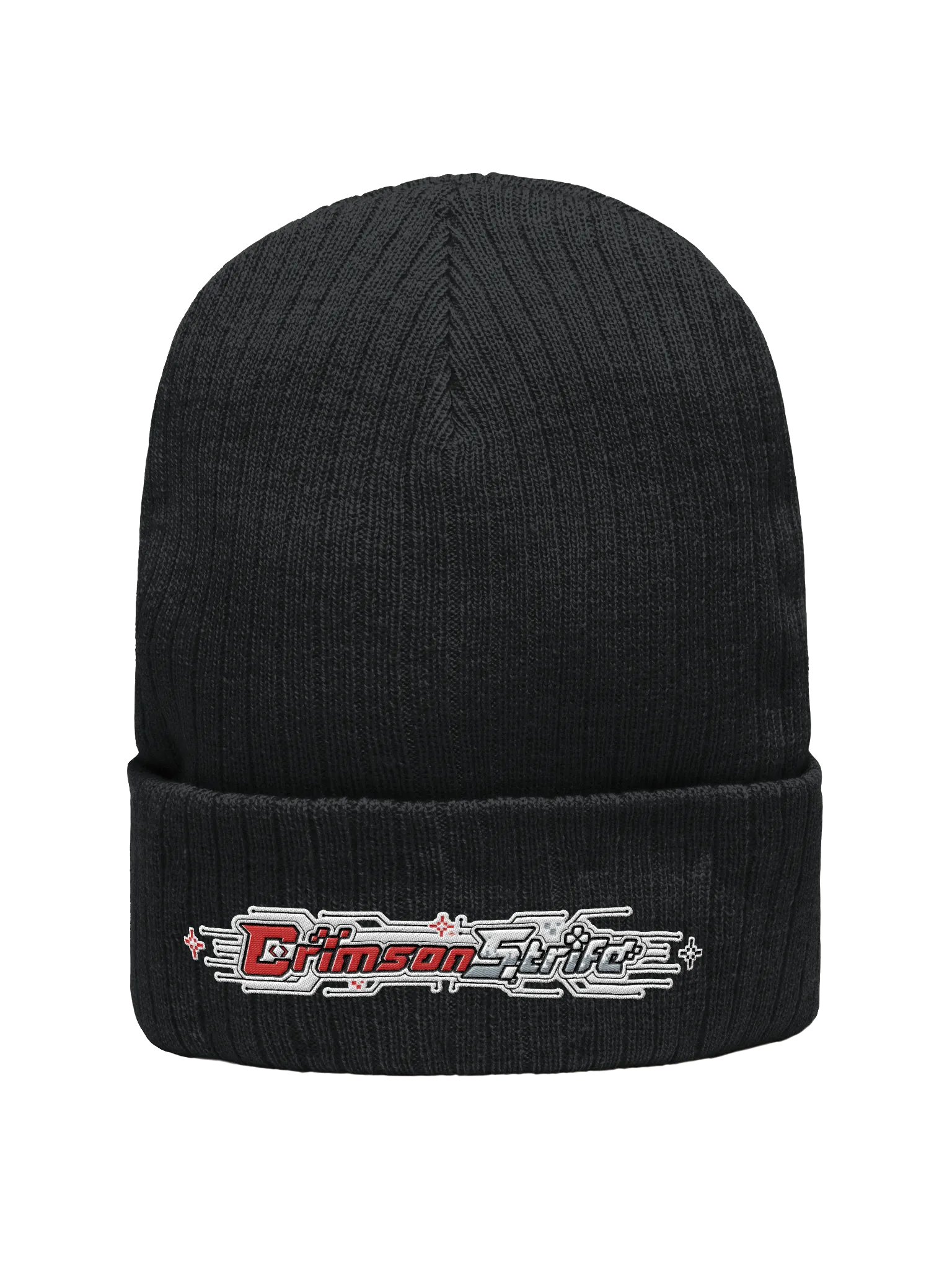 CrimsonStrife Ribbed Beanie product image (1)
