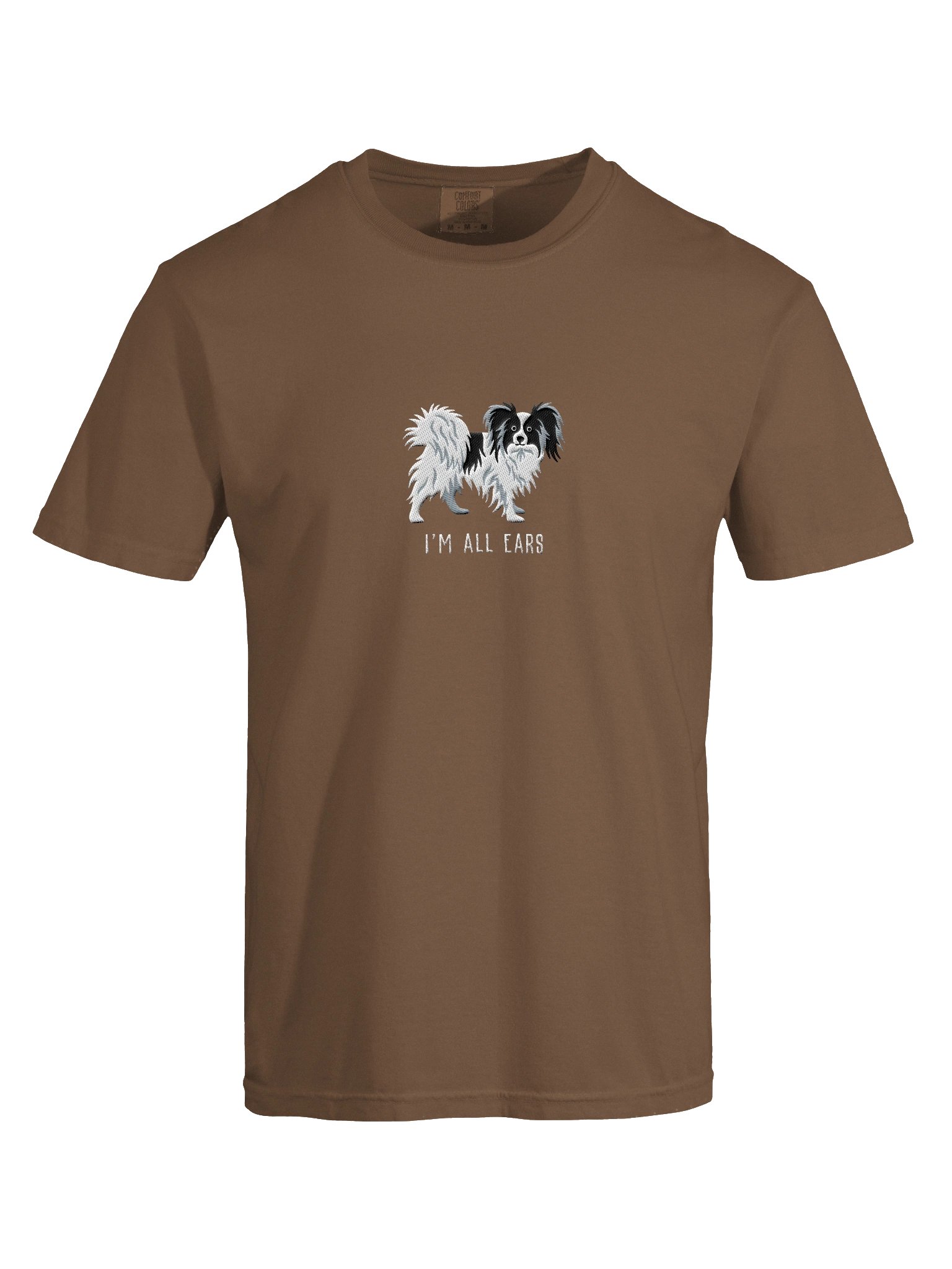 I'm All Ears T-Shirt(Embroidered) of a Papillon(Black & White) product image (10)