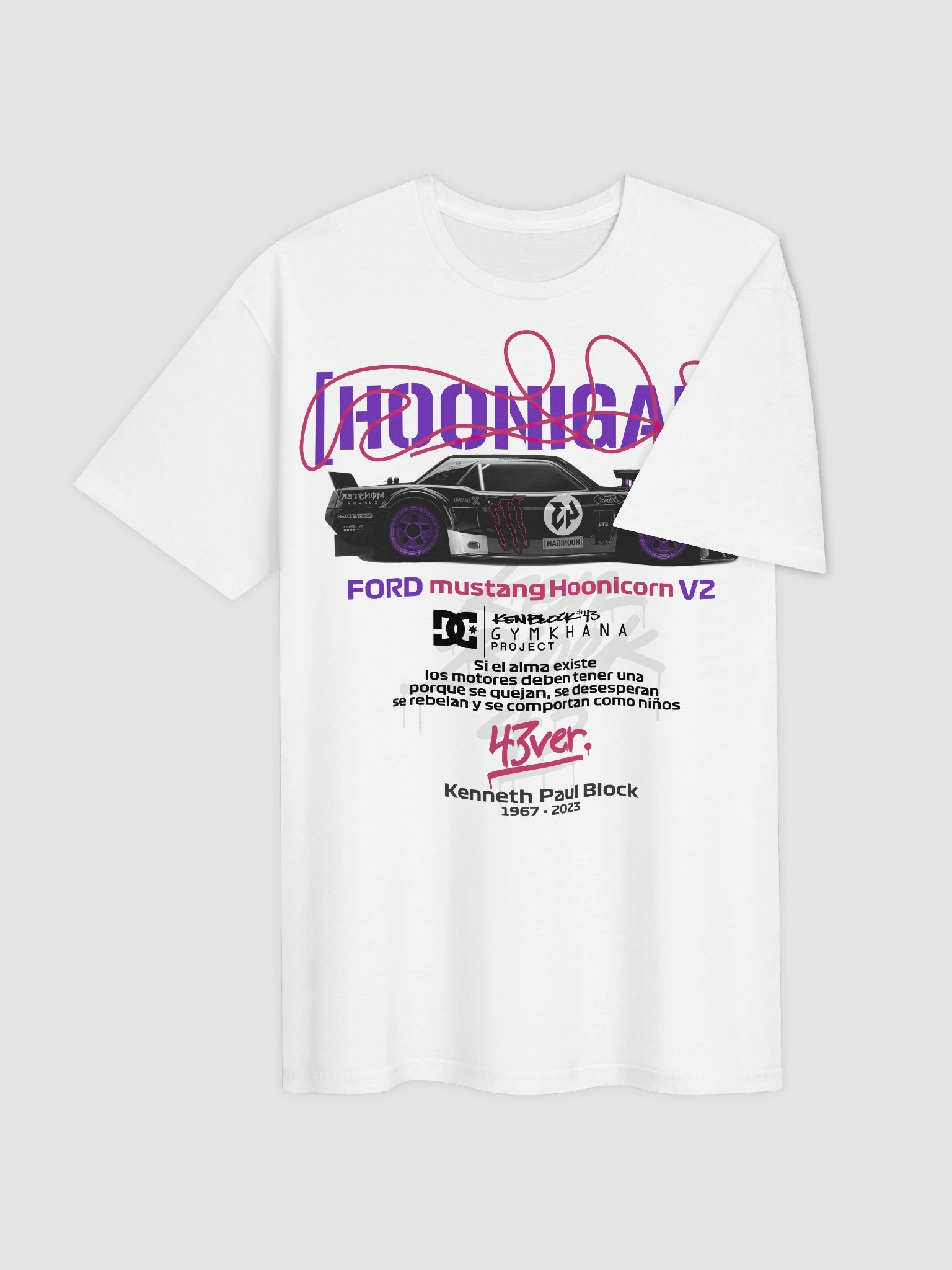 Ken Block Hoonicorn V2 T-Shirt | 43ver Kenneth Paul Block 1967–2023 Tribute Graphic Tee | Hoonigan Gymkhana Collector Shirt product image (4)