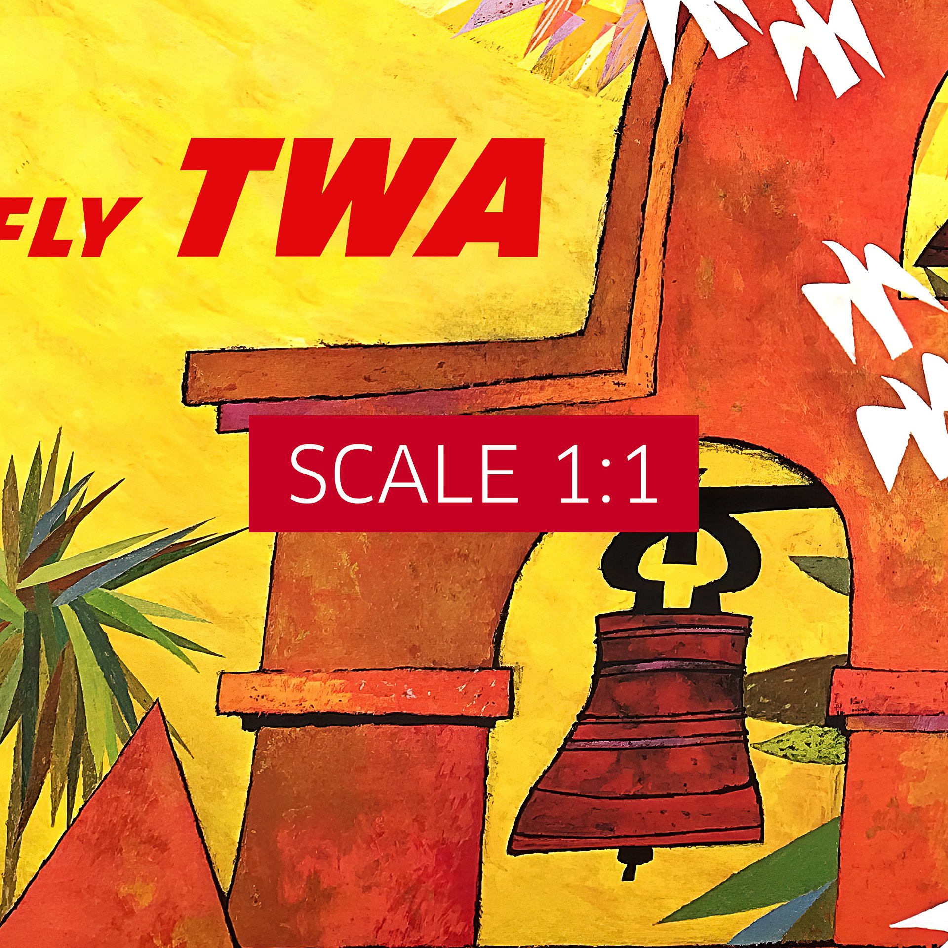 Los Angeles, USA, TWA 1950s — retro vintage travel poster, retro travel art, retro travel wall art product image (5)