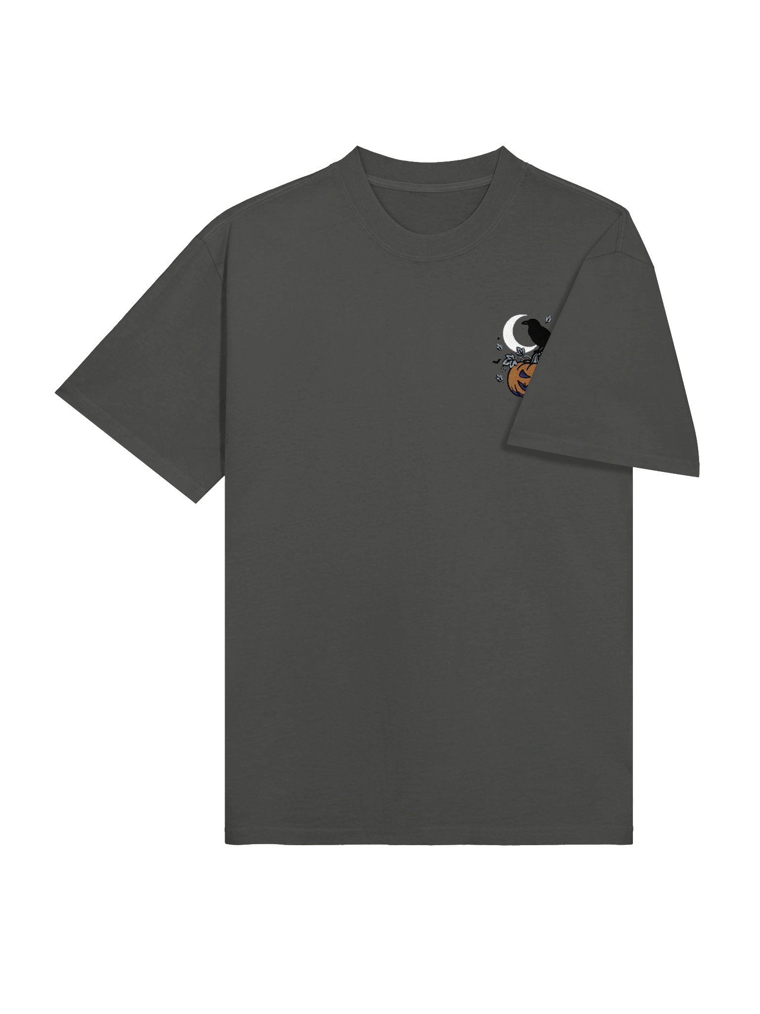 MINAY Originals | Embroidered Moonlit Crow & Pumpkin Oversized Tee product image (25)