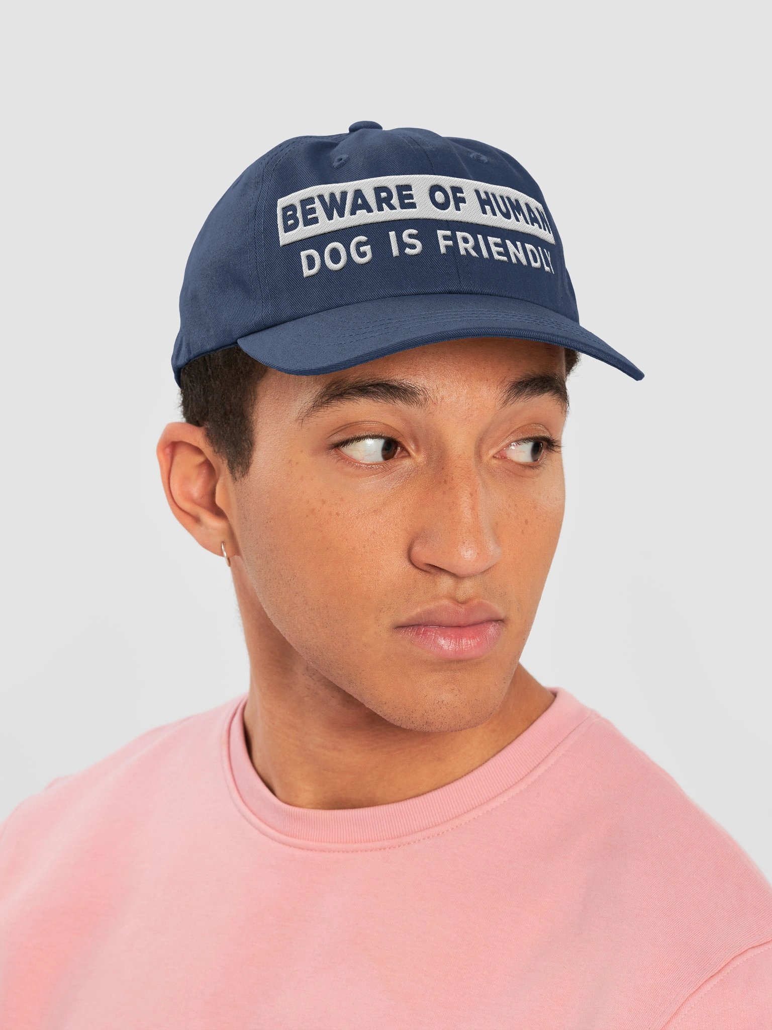 Beware of Human. Dog Is Friendly (Embroidered) Classic Dad Hat product image (6)