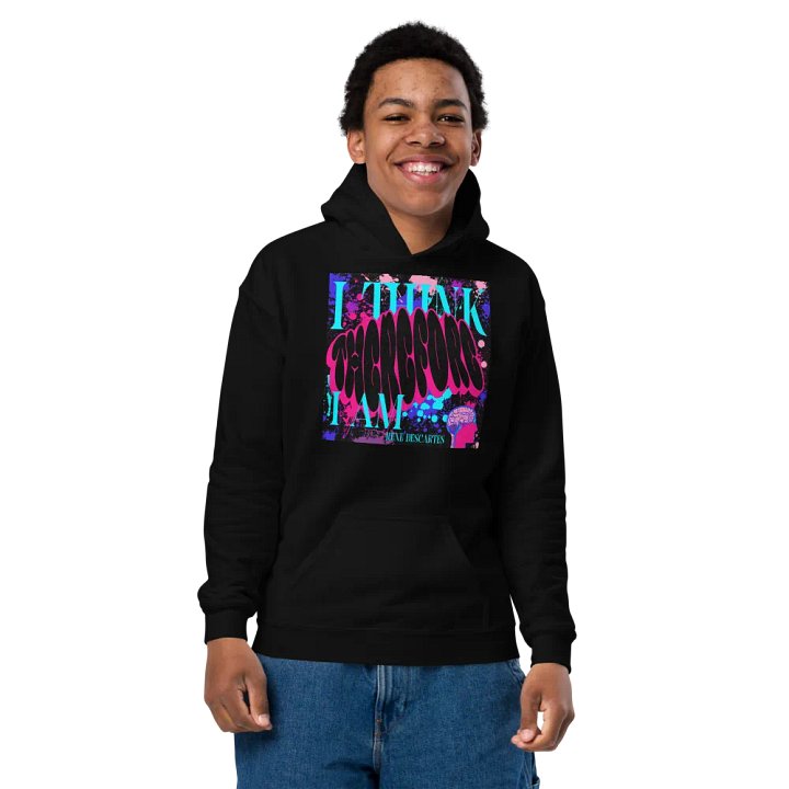 i think, therefore i am, Cogito Hoodie: Descartes Inspired Youth Blend product image (2)