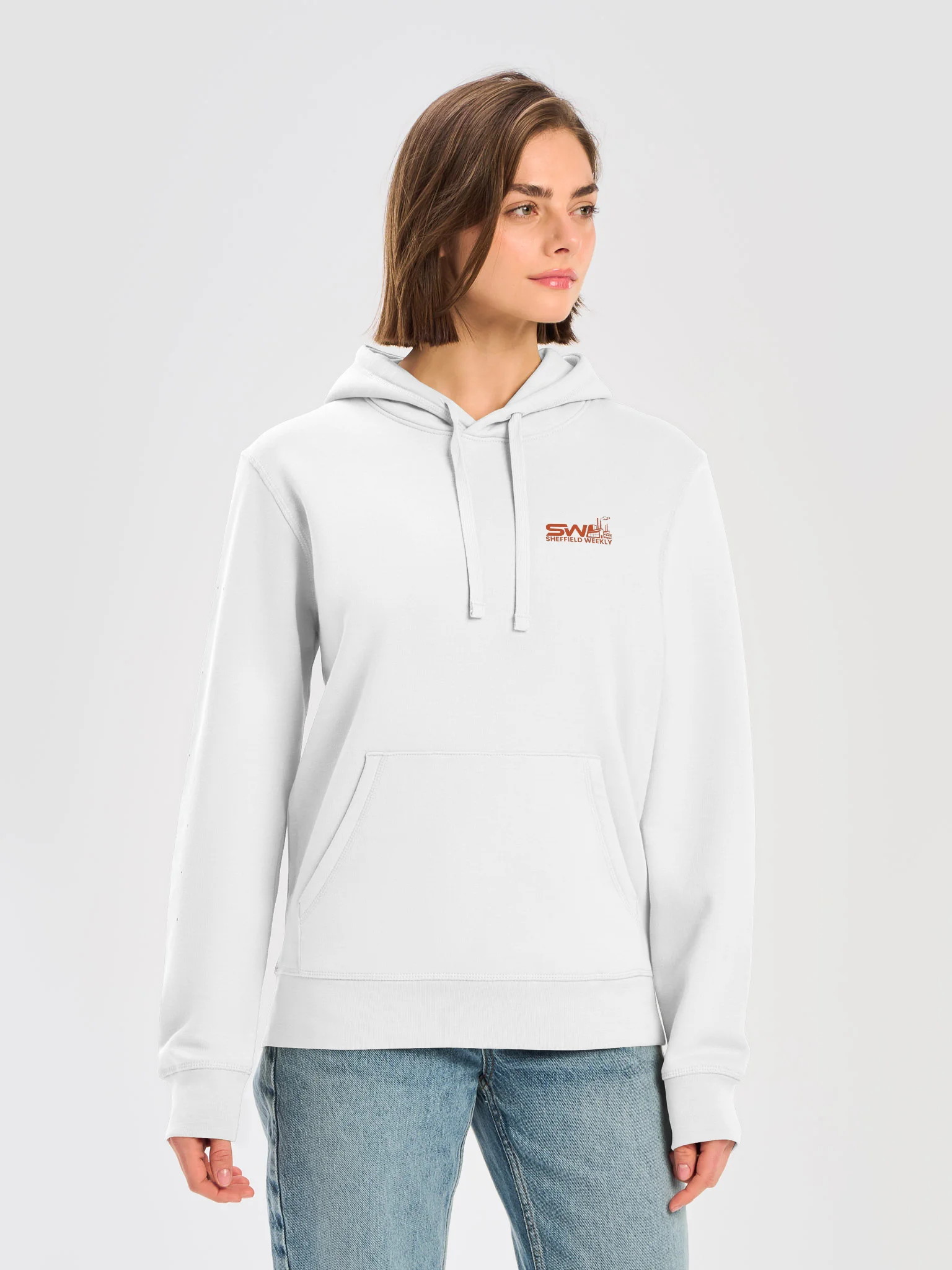 SW Hoodie - White/Orange (Chest) product image (5)