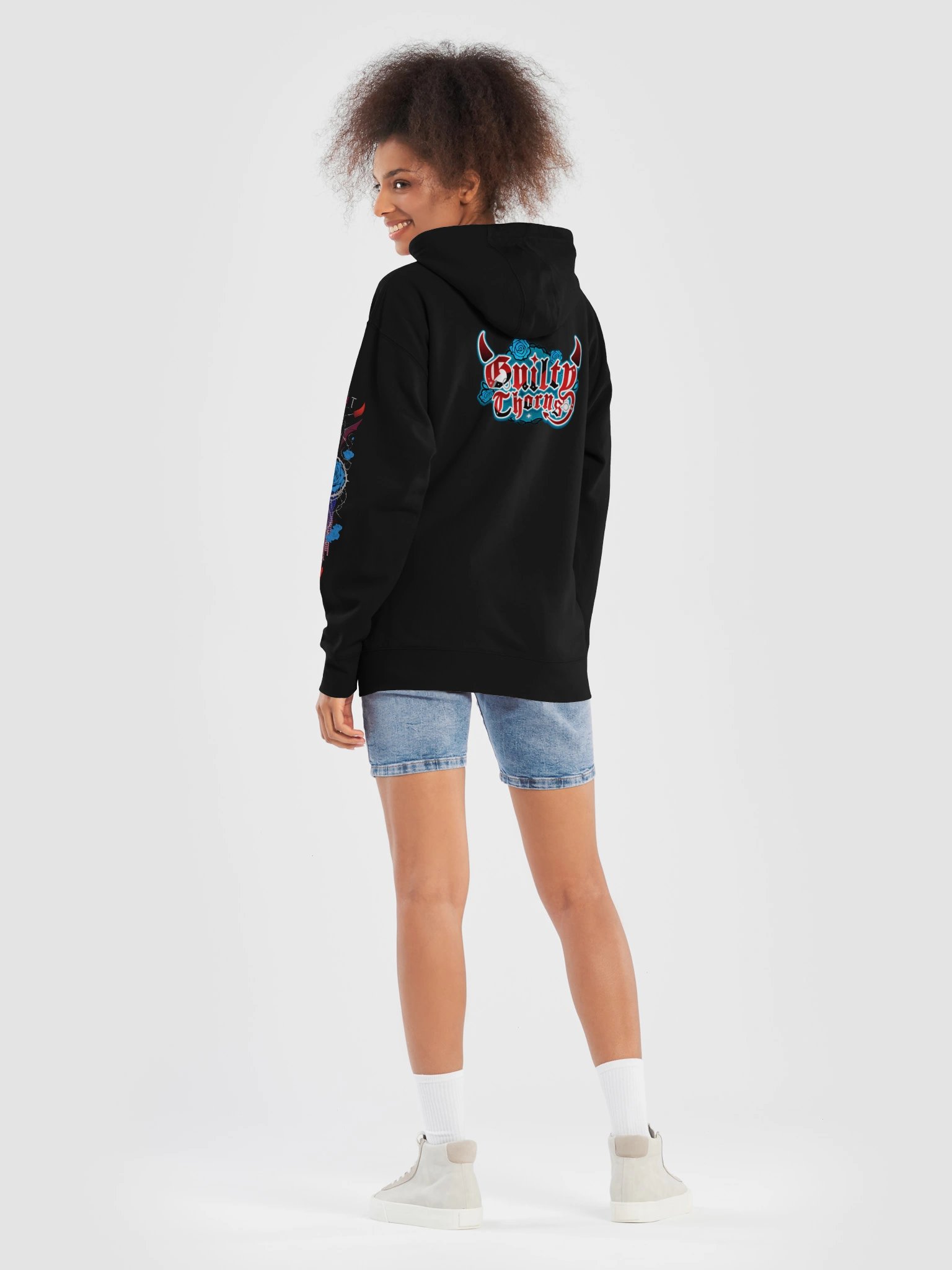 Metal Midnight Bloom Hoodie with sleeve/back design product image (8)