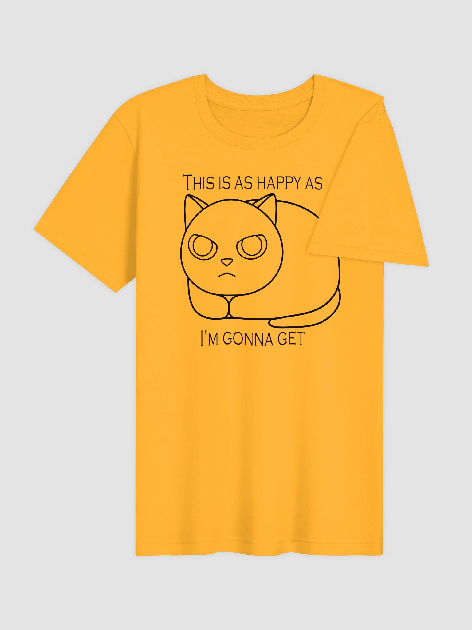 Happy Grumpy Cat (Black Print) - Unisex Adult Super Soft Lightweight T-shirt product image (3)