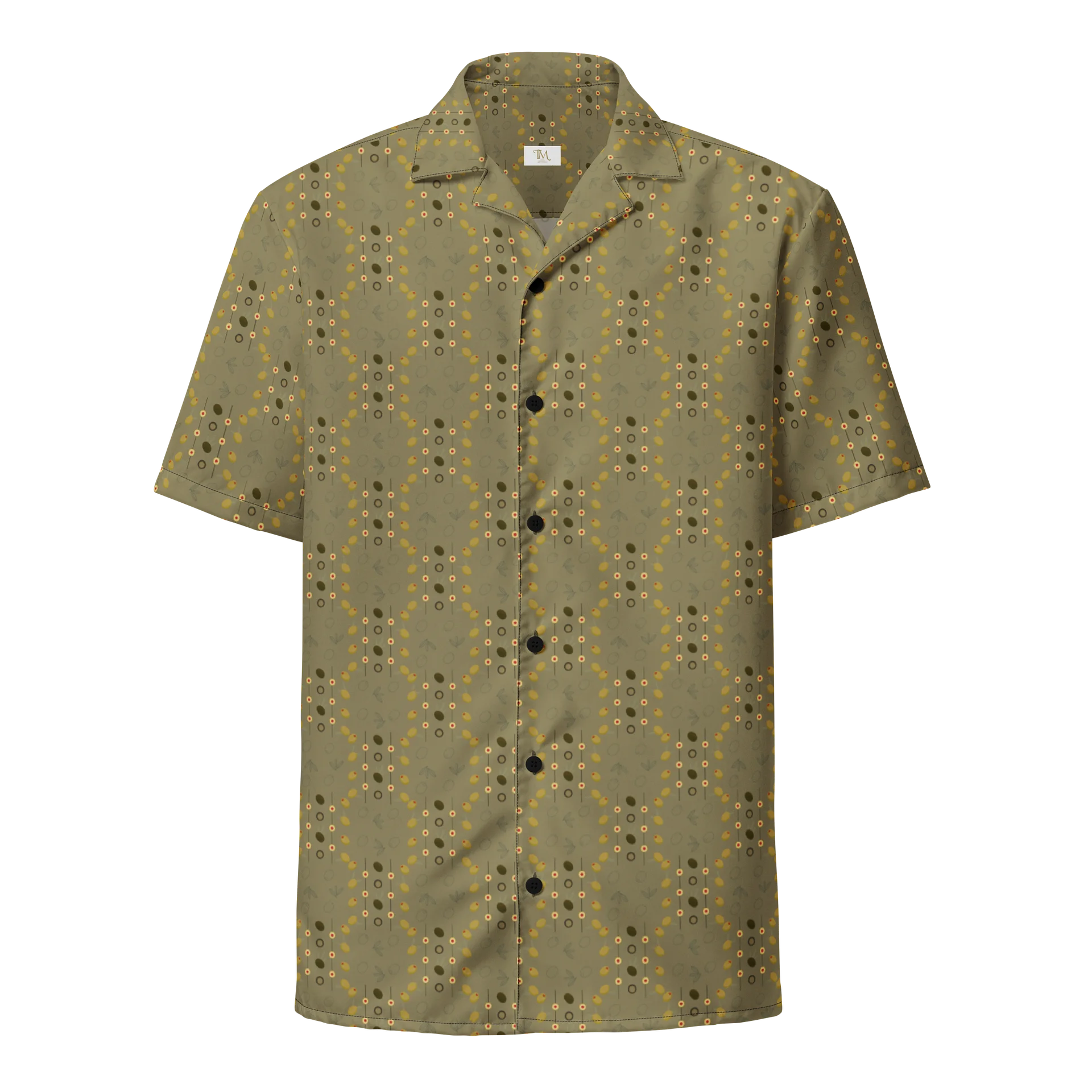 Olive Geometry Hawaiian Shirt Olive product image (3)