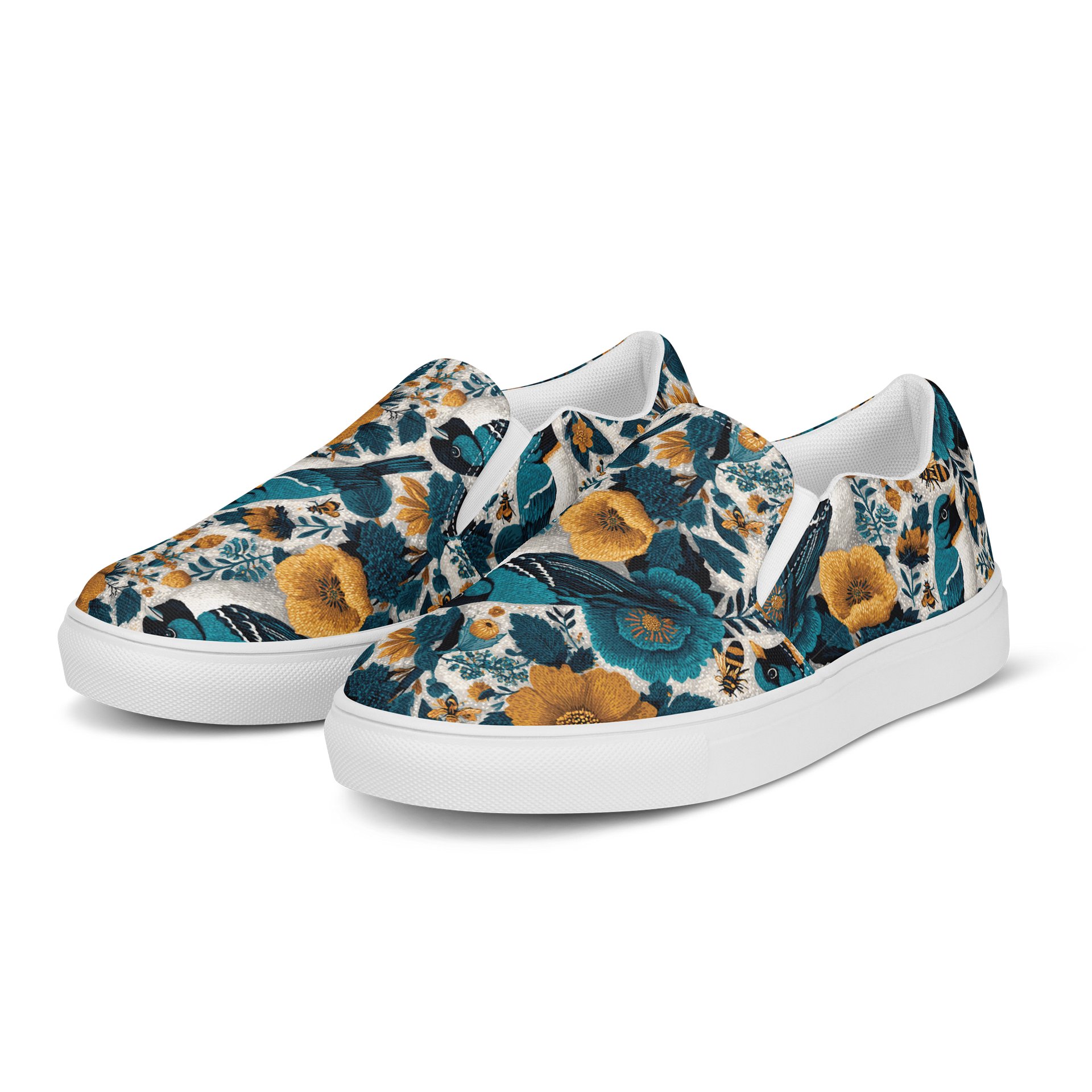 Whimsical Aviary Linocut Slip-Ons product image (3)