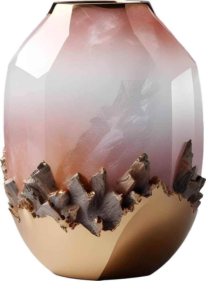 Golden Dawn – Luxe Crystal Vase PNG product image (1)