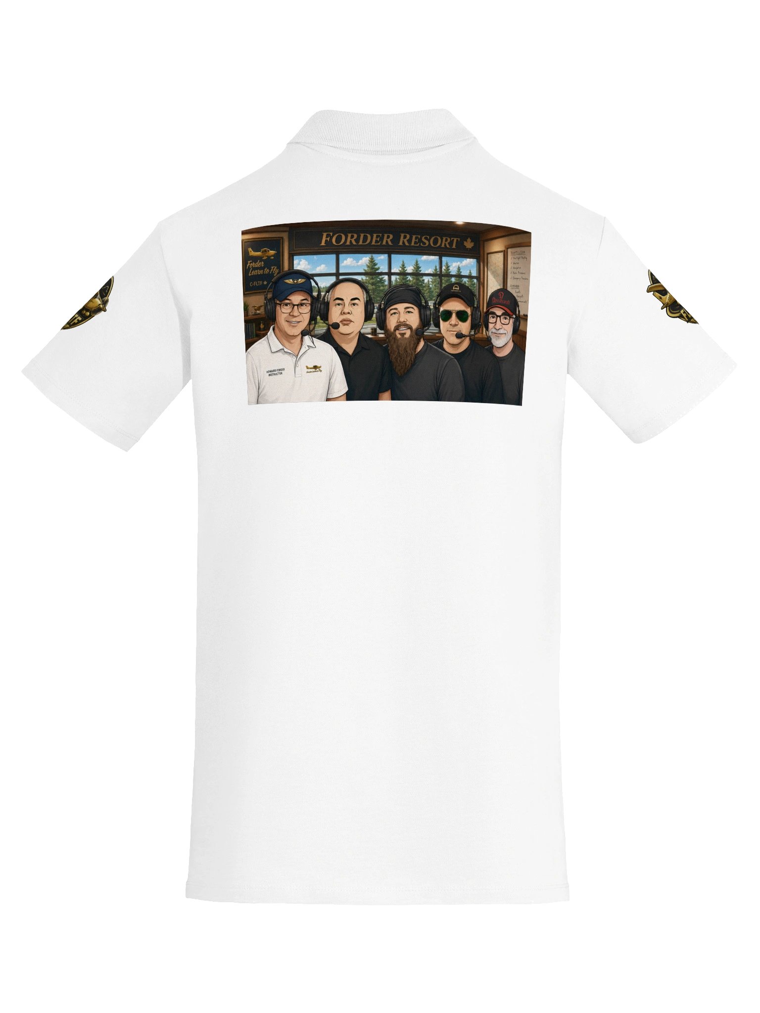 ForderLearnToFly - Goldlog - White Aviation Polo product image (7)