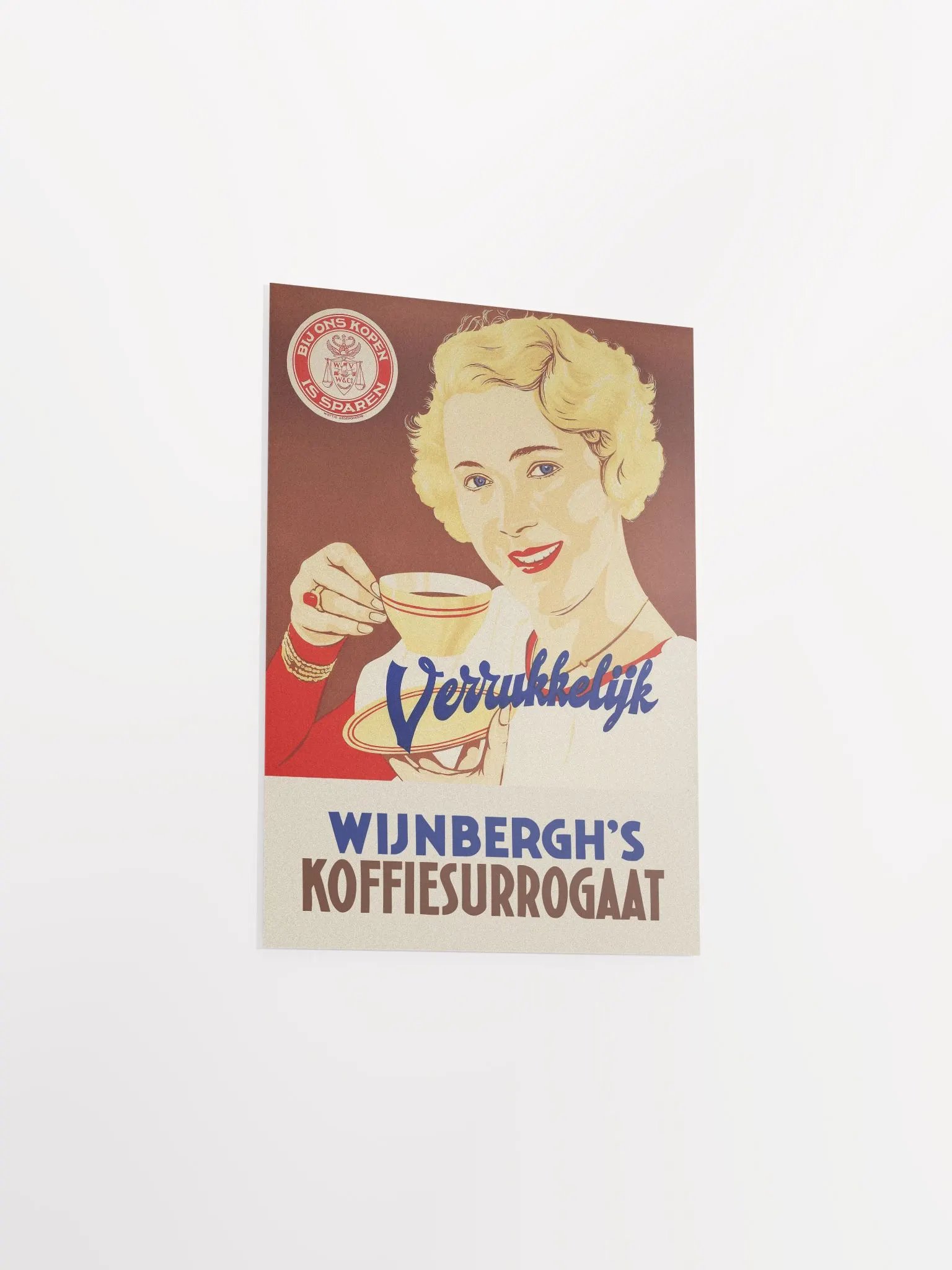 Coffee retro poster (Dutch/Holland), 1950s — coffee vintage poster, coffee print, kitchen art, retro poster, vintage art product image (10)