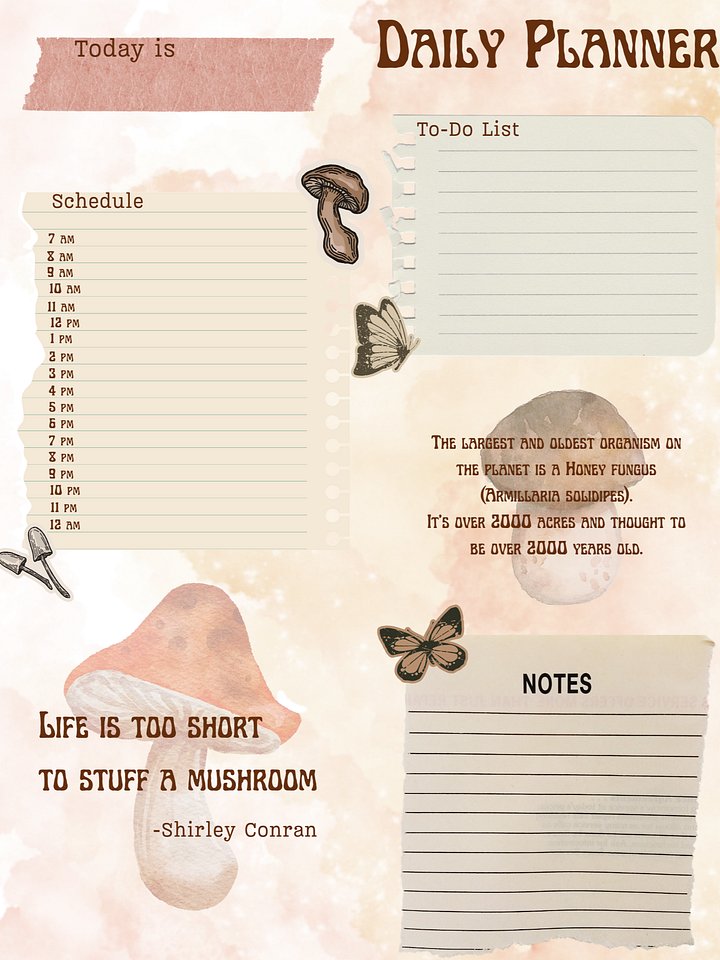 [LETTER] May Planner Design - Mushroom Scrapbook (Daily, Weekly, & Monthly) product image (1)