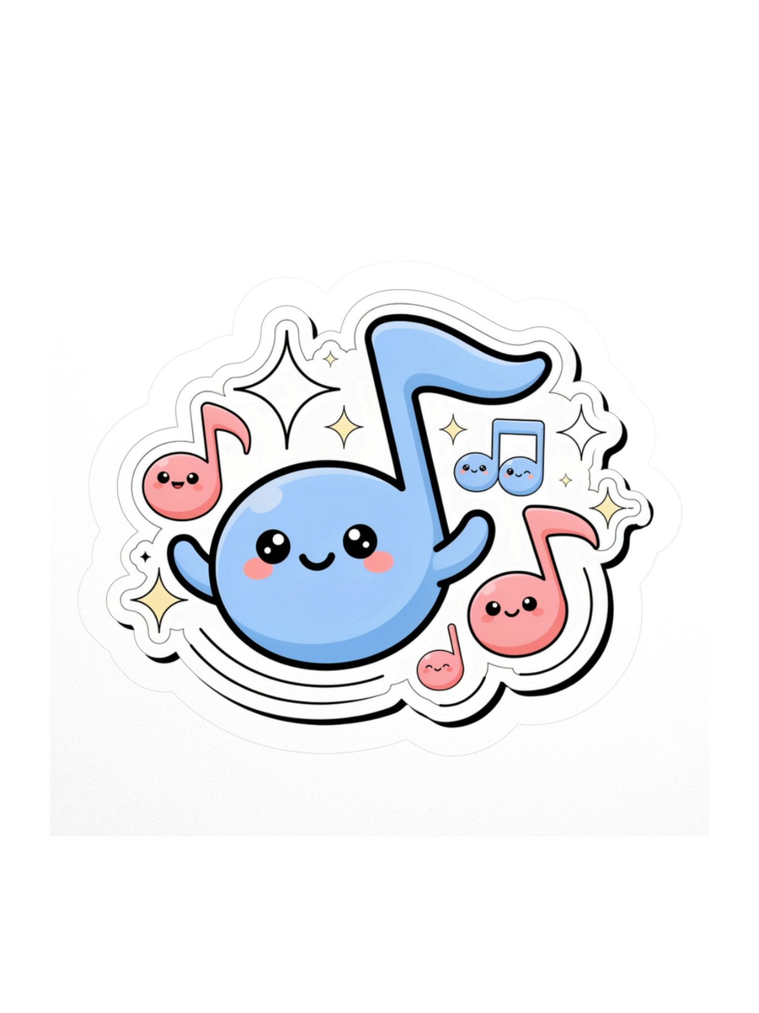Smiling Musical Notes Kiss Cut Sticker product image (3)