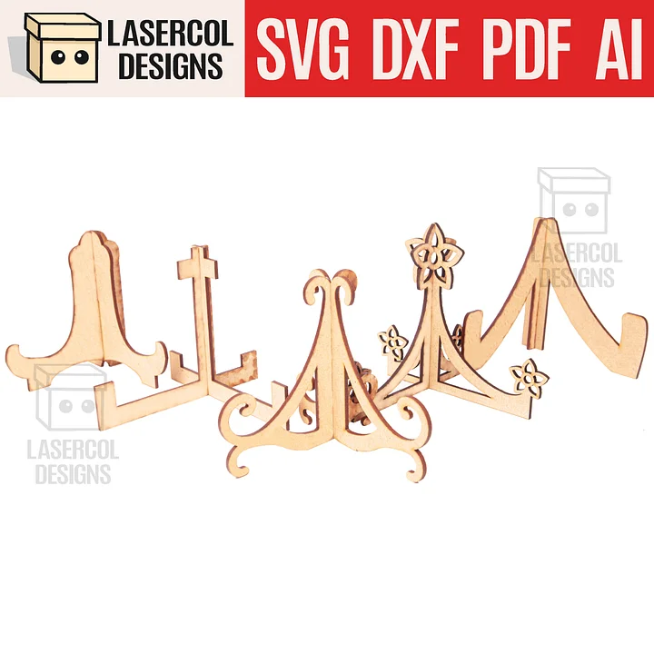 Easel Plate Stand Set 4 - Laser Cut Files product image (1)