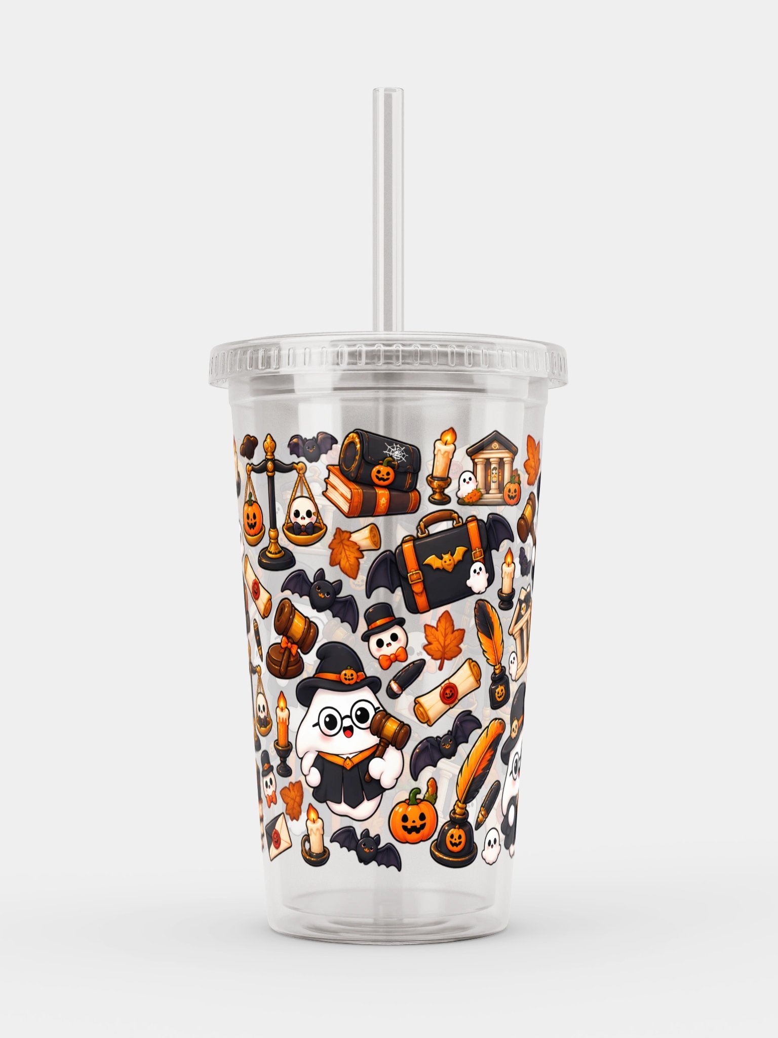 Halloween X Lawyer Mashup Clear Wall Tumbler 16 Oz (473 ml) product image (1)