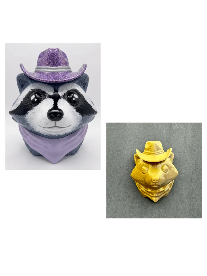 Raccoon Party Bundle: Wall Mount + Magnet (Gold & Silver) product image (1)