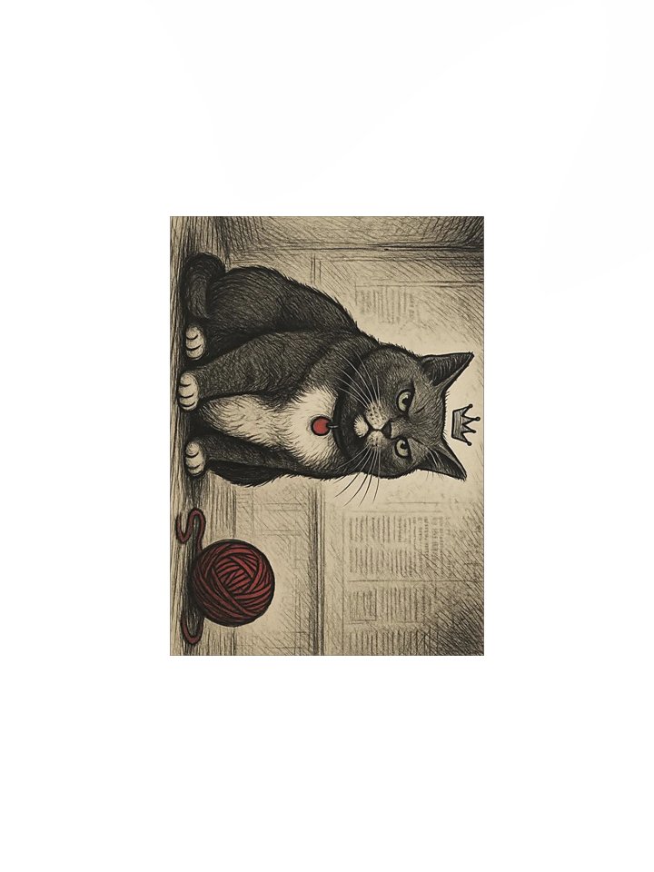 Deep Dive AI — Tuxedo Cat Royale Poster (Vintage Crosshatch) product image (2)