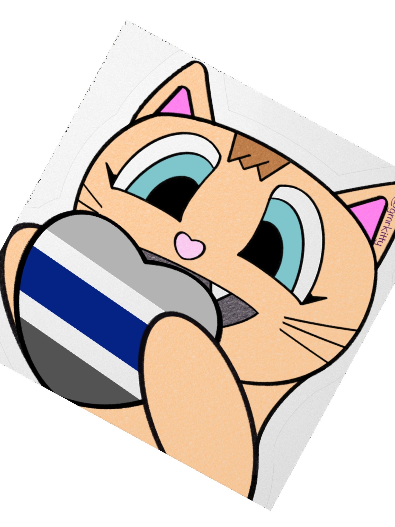 Greygender Pride Kitty Sticker product image (5)