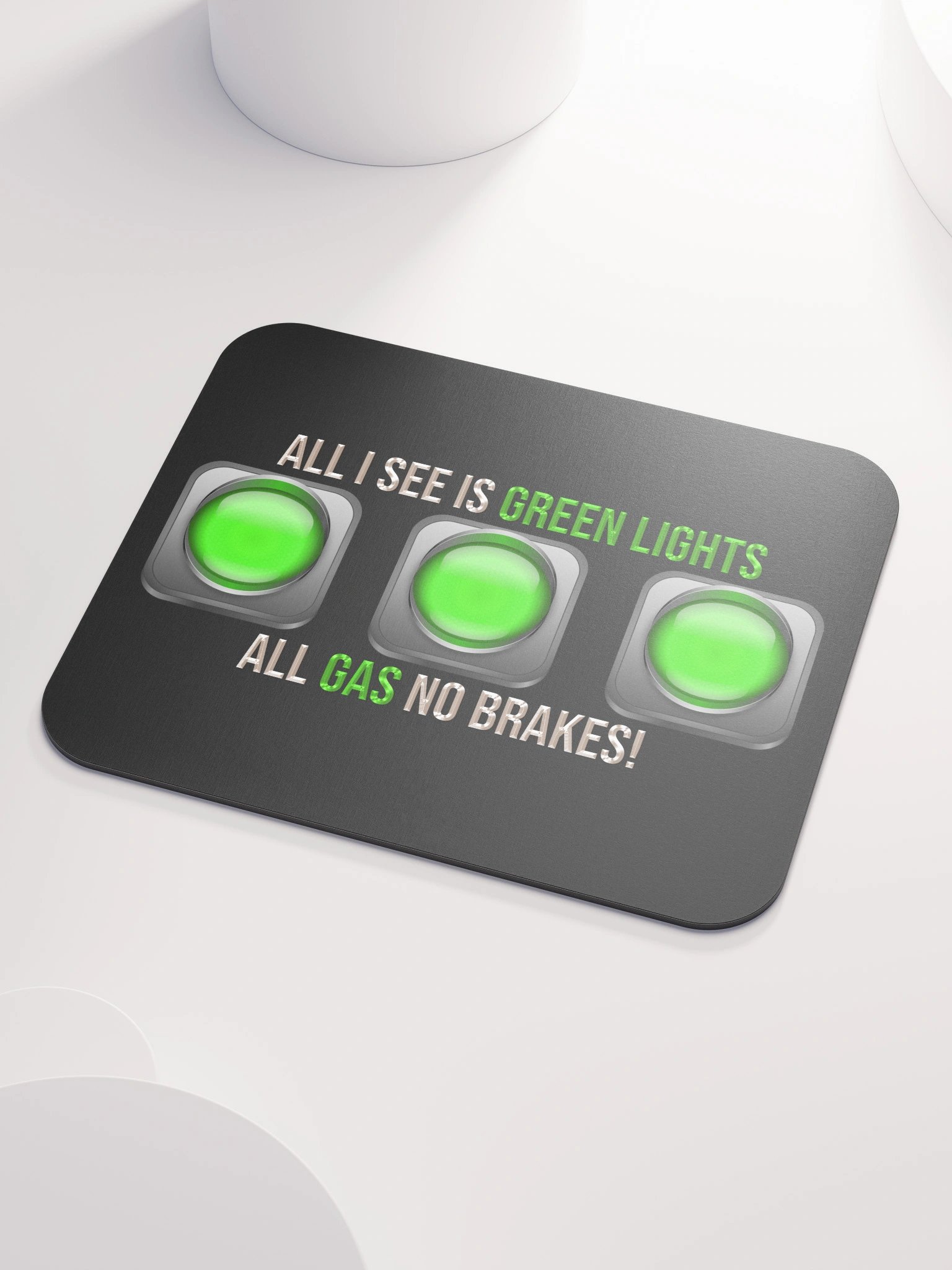 All I See Is Green Lights, Blk Mouse Pad BV product image (3)