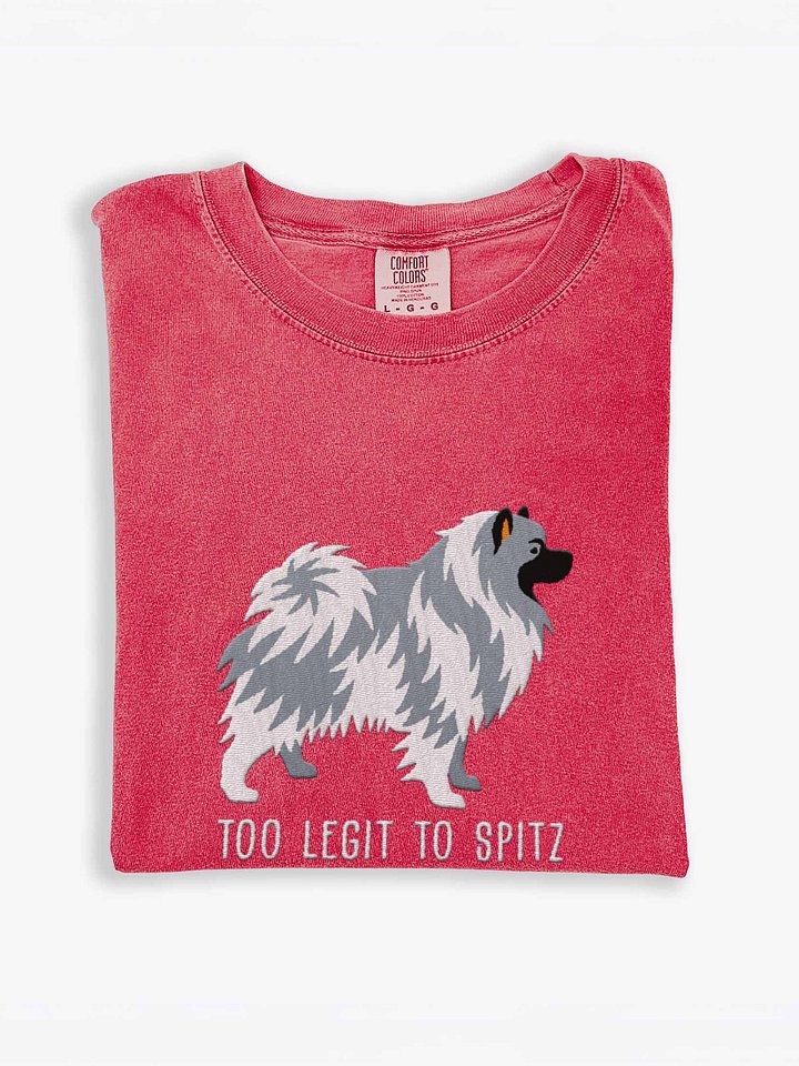 Too Legit to Spitz T-Shirt(Embroidered) of a Keeshond(Blue) product image (1)