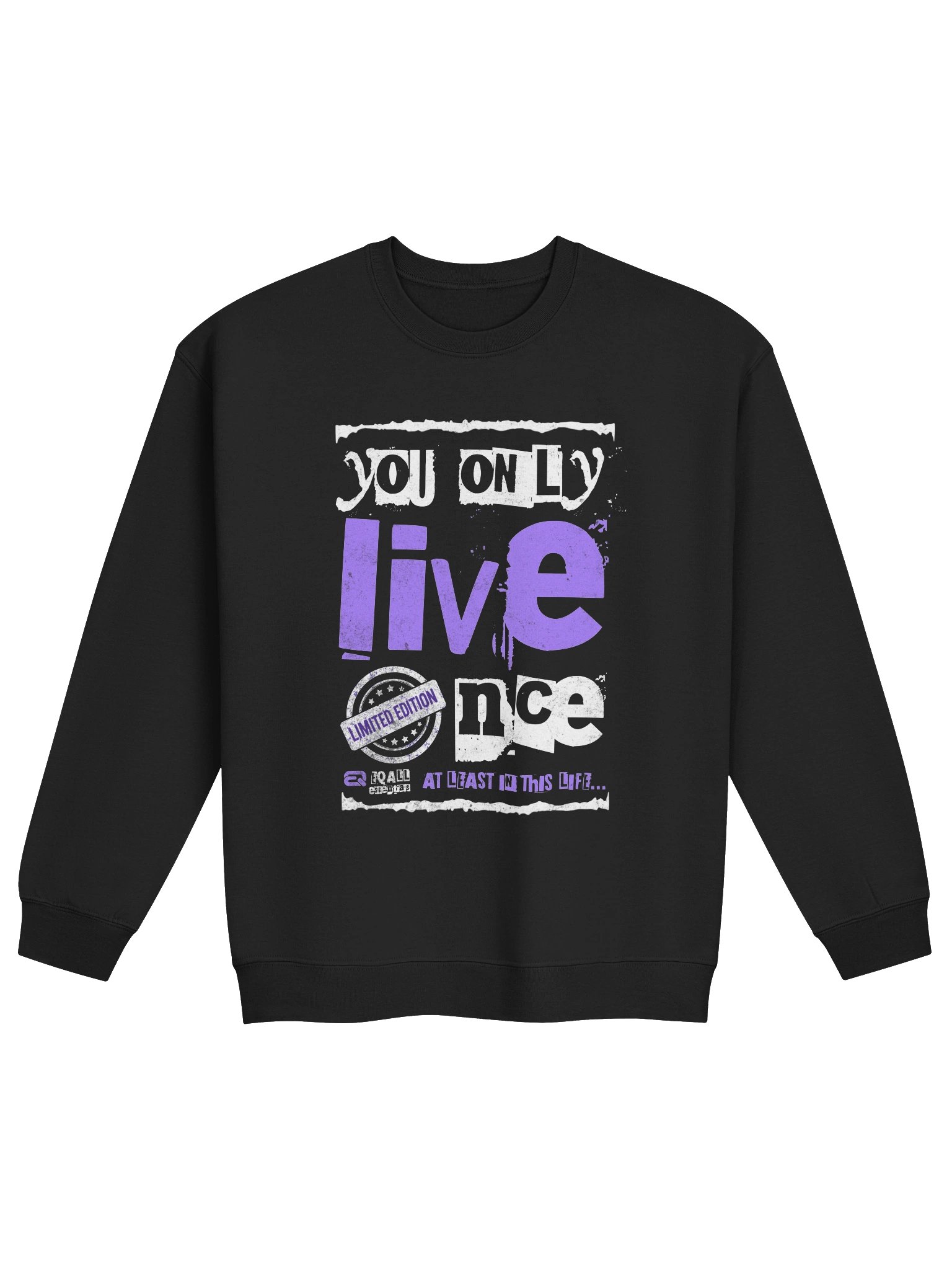 You Only Live Once! Crewneck Gildan Sweatshirt_R3CVR.i mode by EQALL® Essentials_Purple product image (10)