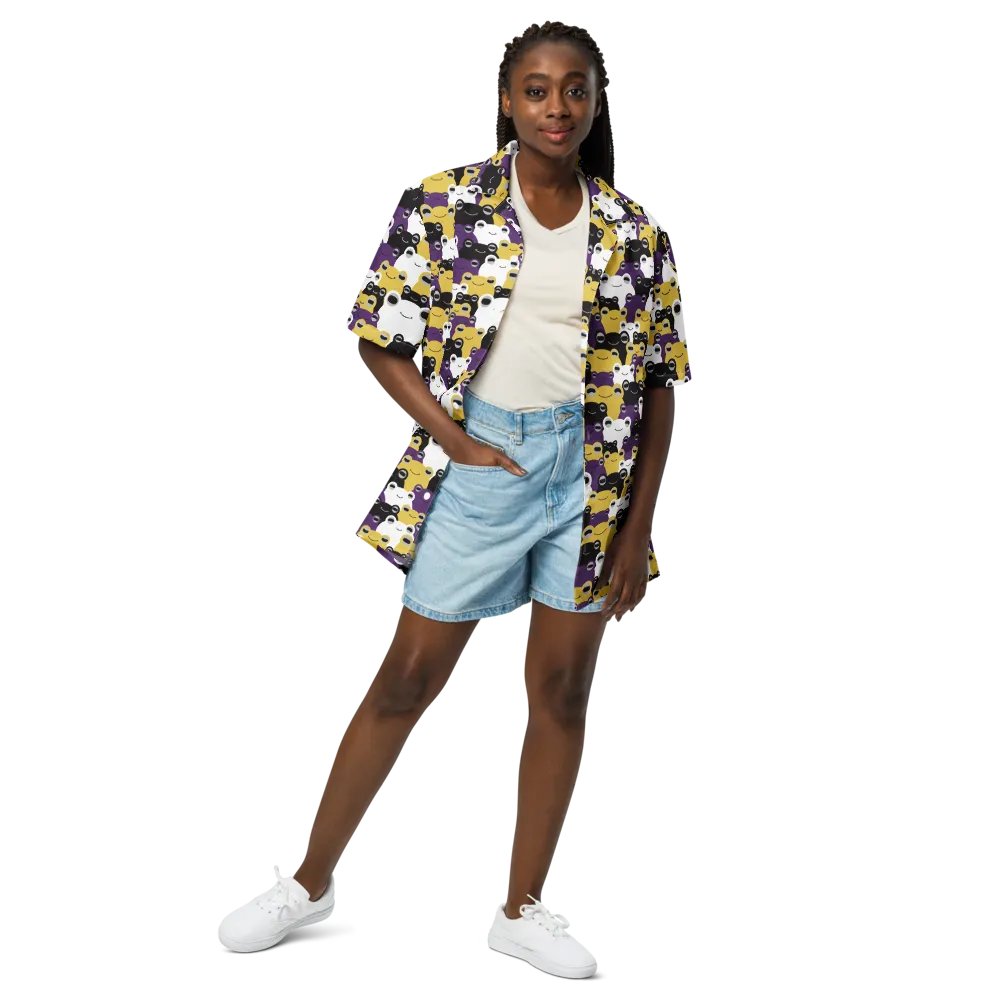 Frog-waiian Shirt Nonbinary Flag Colors product image (3)