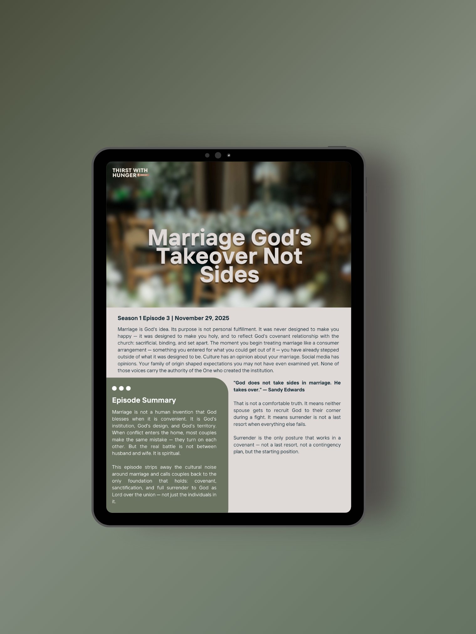 Thirst With Hunger Podcast EP3: Marriage: God’s Takeover, Not Sides Study Guide (Free Download) product image (1)