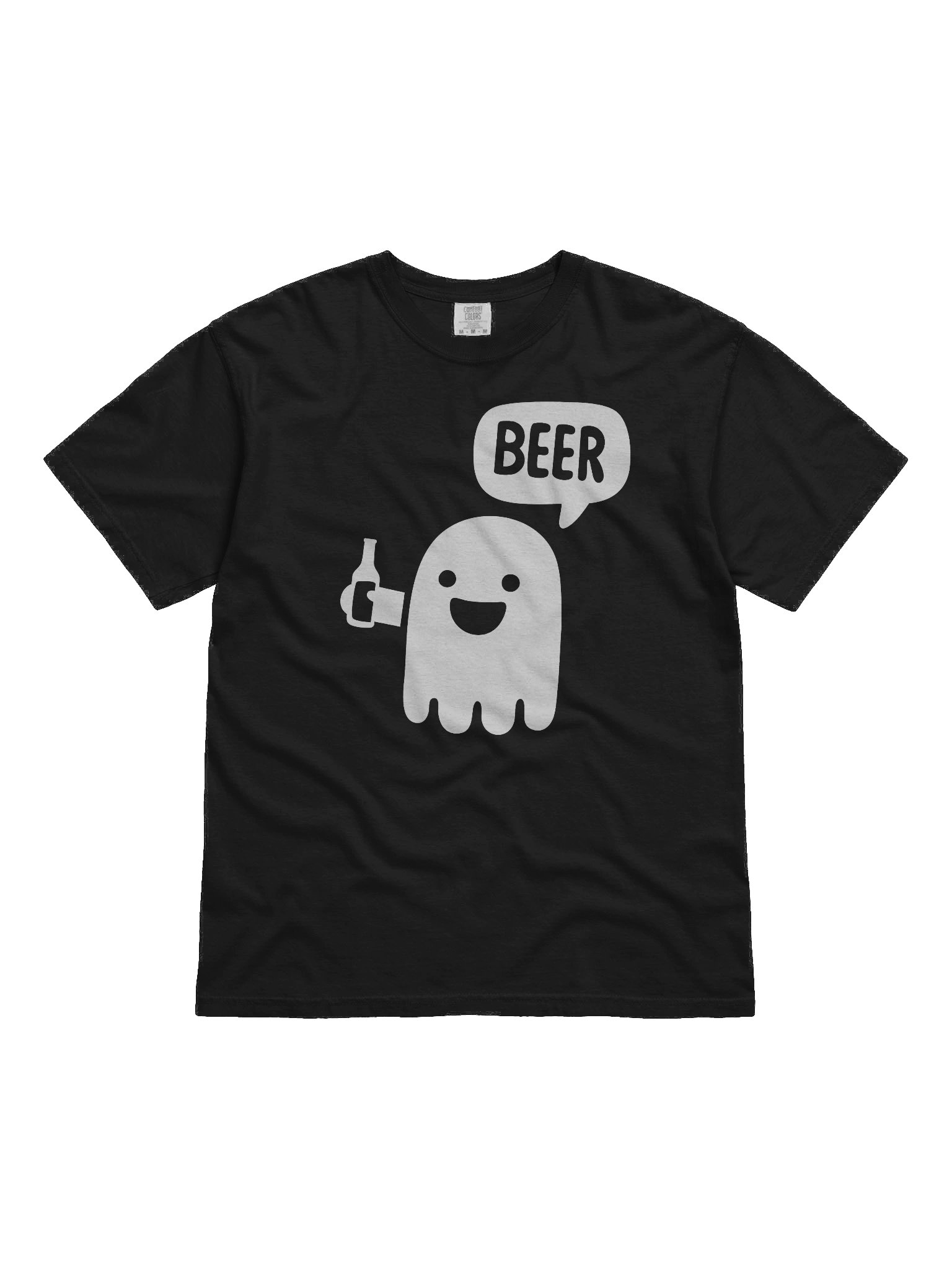 Funny Ghost Beer T-Shirt – 100% Cotton Boo Ghost Drinking Beer Graphic Tee, Halloween Party Shirt product image (1)