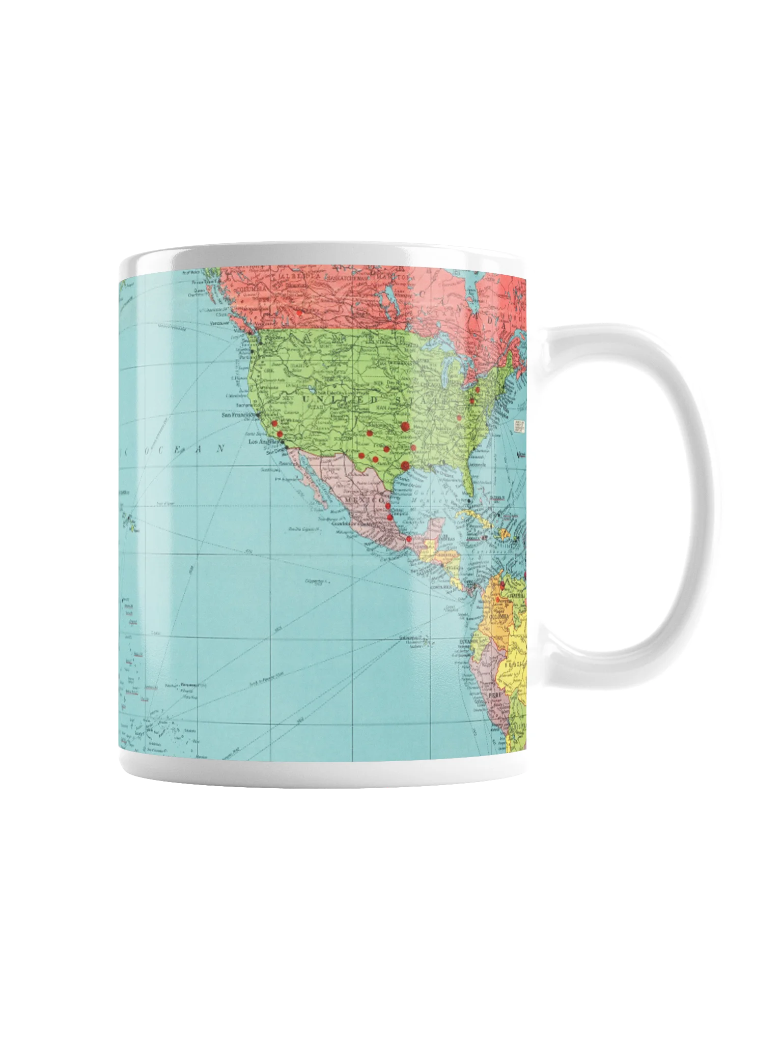A Pacific World Map Mug product image (3)