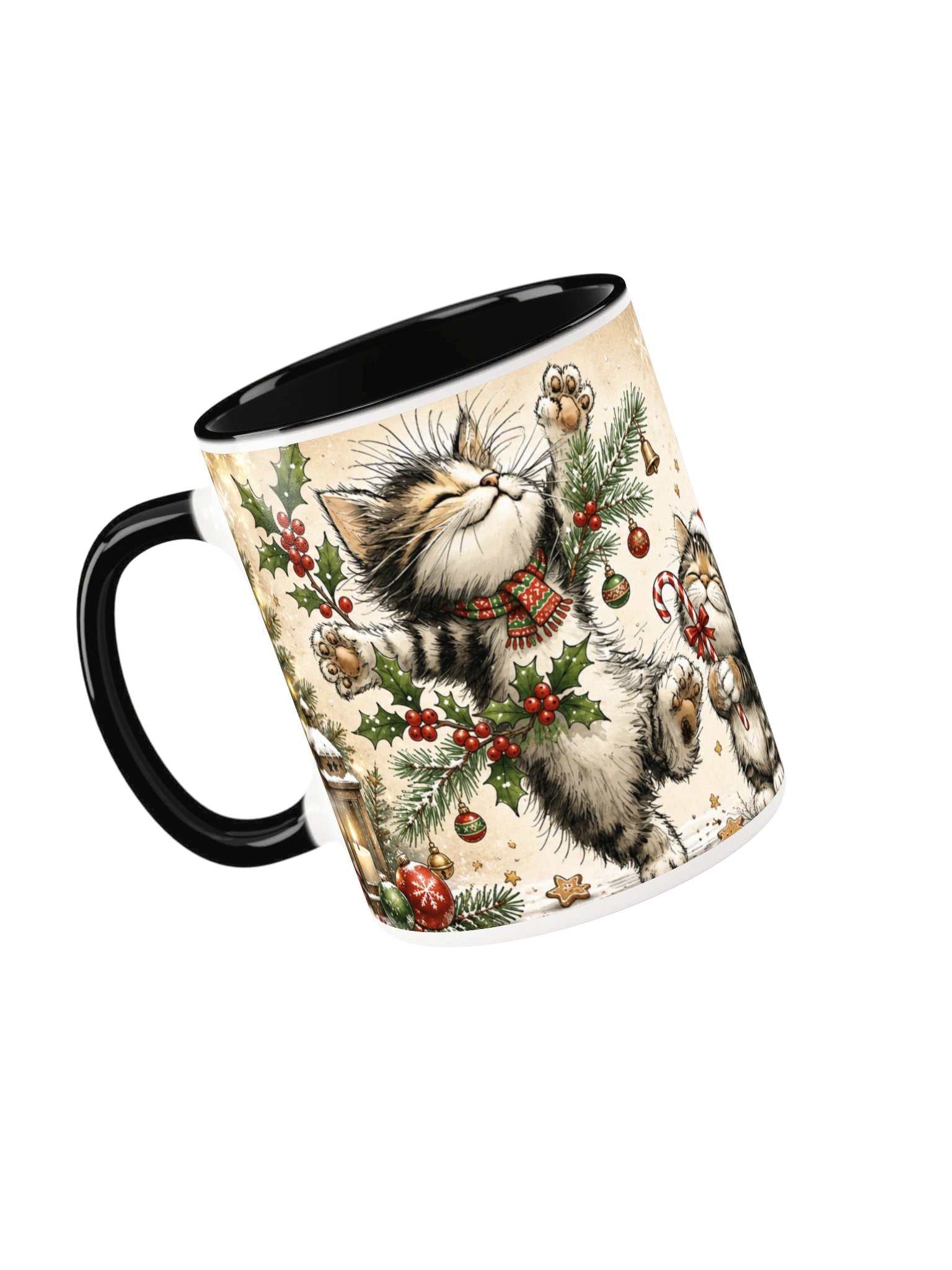 Merry Christmas Happy Hearts Cat Mug product image (18)
