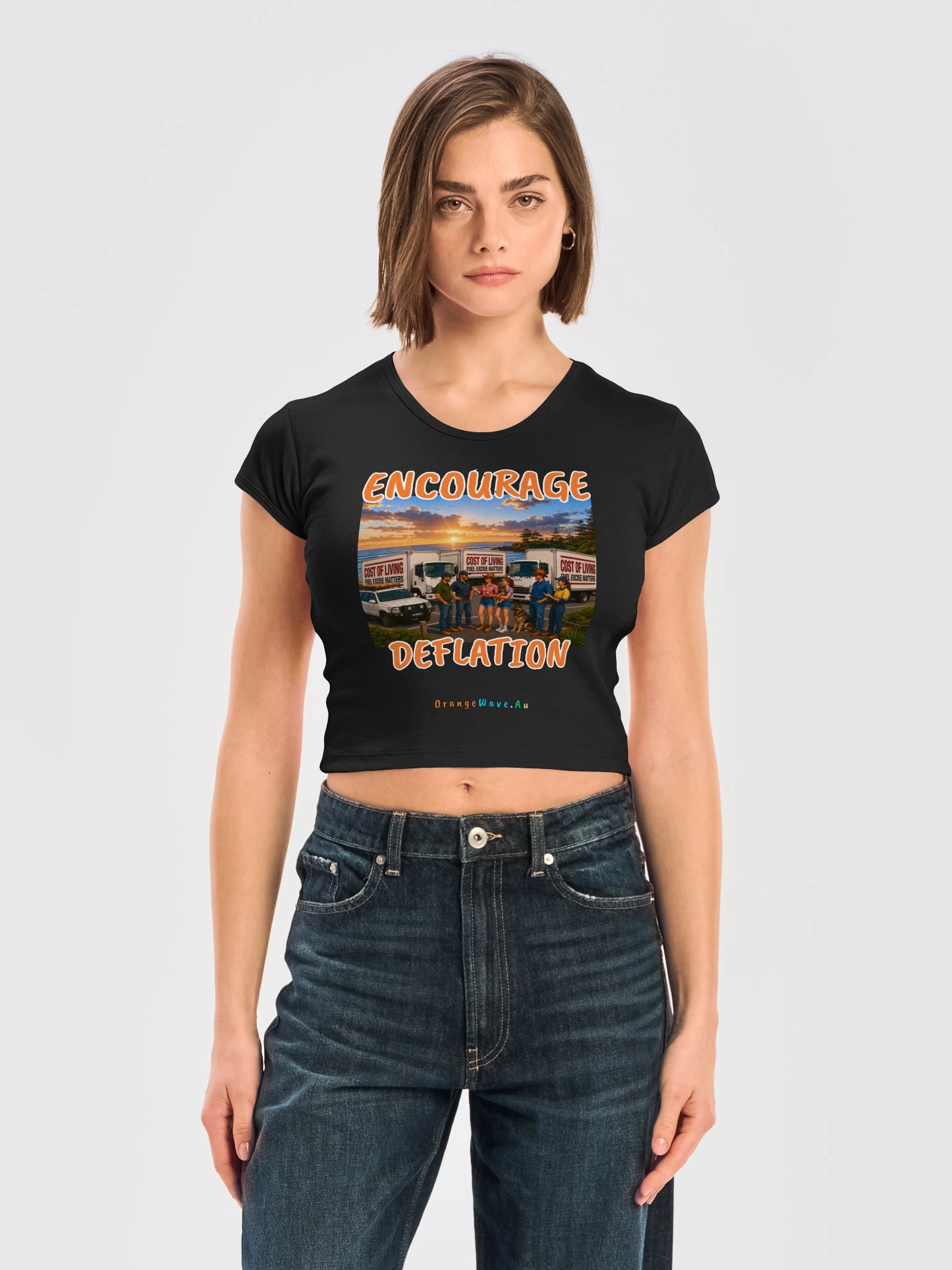 Encourage Deflation Graphic Baby Tee product image (3)