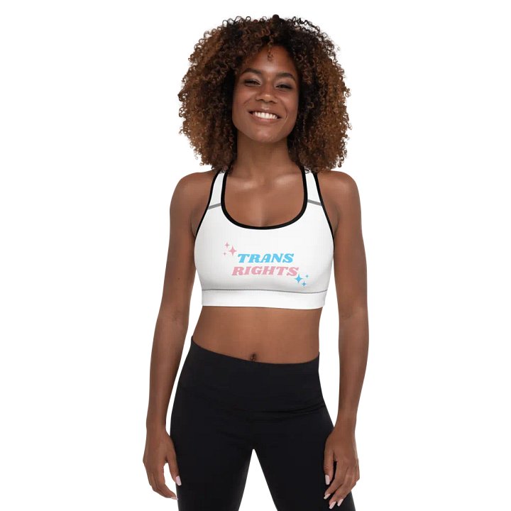 Trans Rights Padded Sports Bra product image (1)