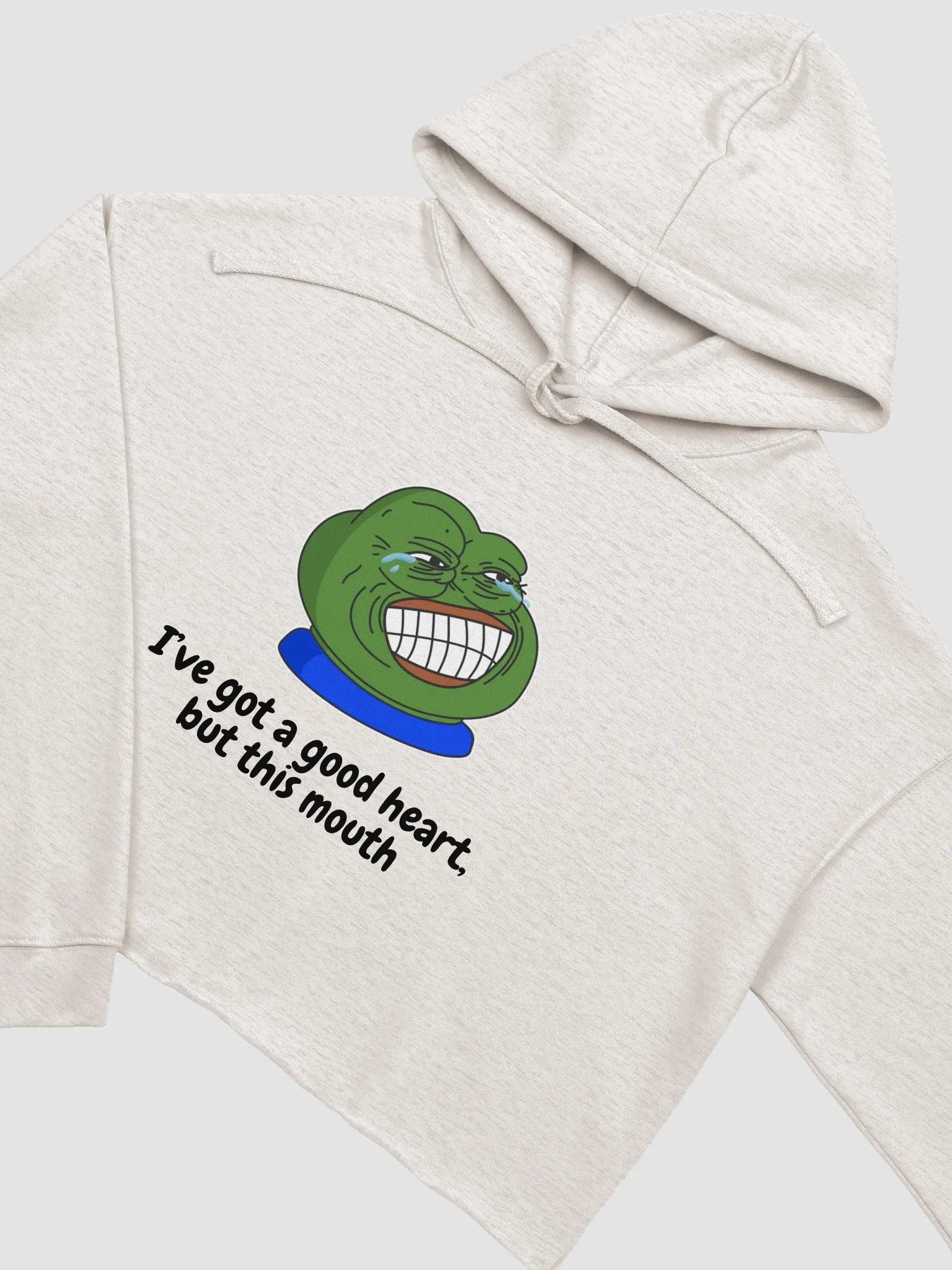 Meme Grinning Frog Crop Hoodie product image (15)