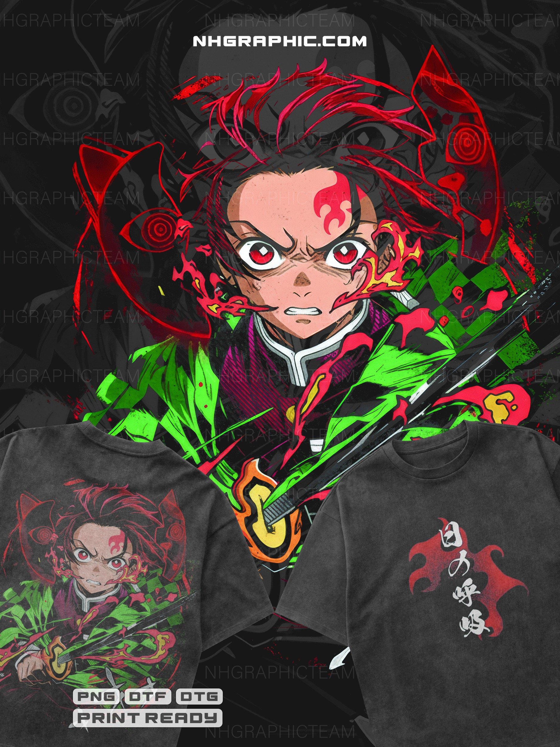 9-Piece Demon Slayer Front & Back PNG Bundle product image (8)