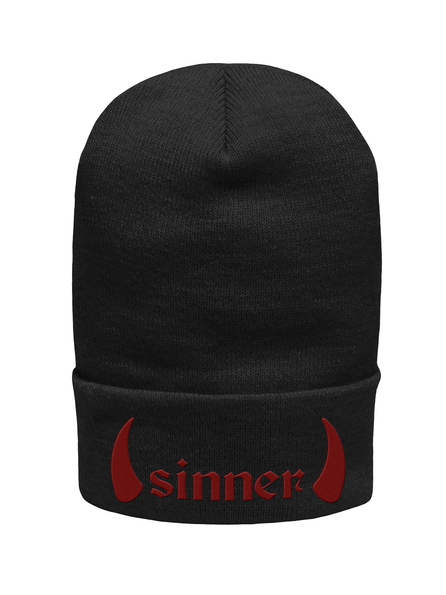Sinner Horns Beanie Blk product image (1)
