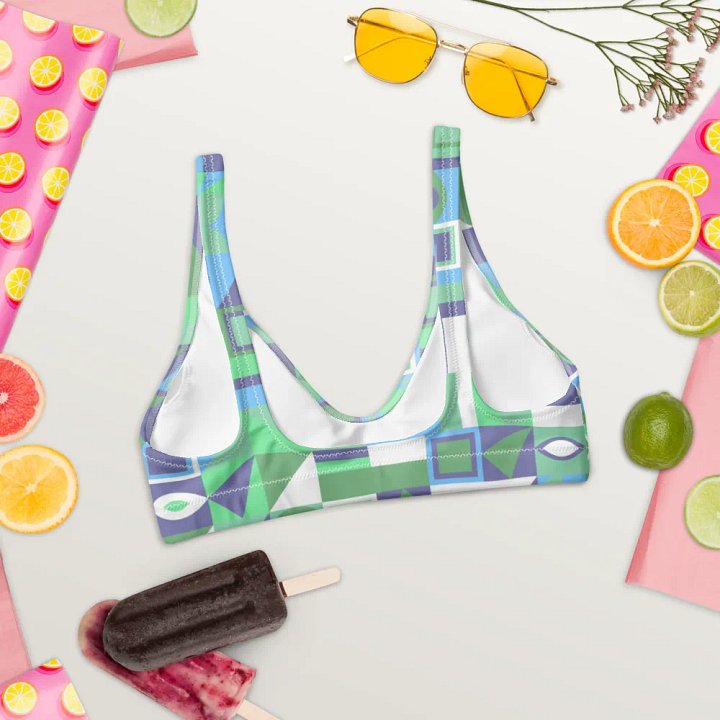 Colorful Vector Patterns Design Padded Bikini Top - v16 product image (2)