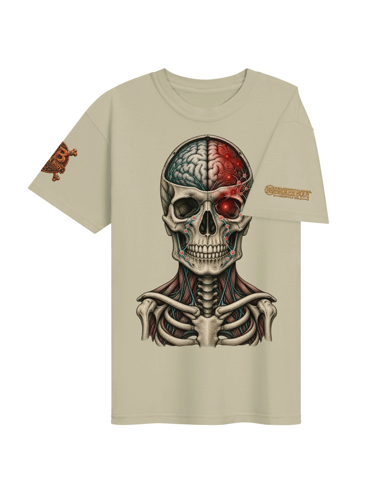 Brain Pain Shirt — Anatomical Brain Front & Back Tee | Rebuild Shop product image (6)
