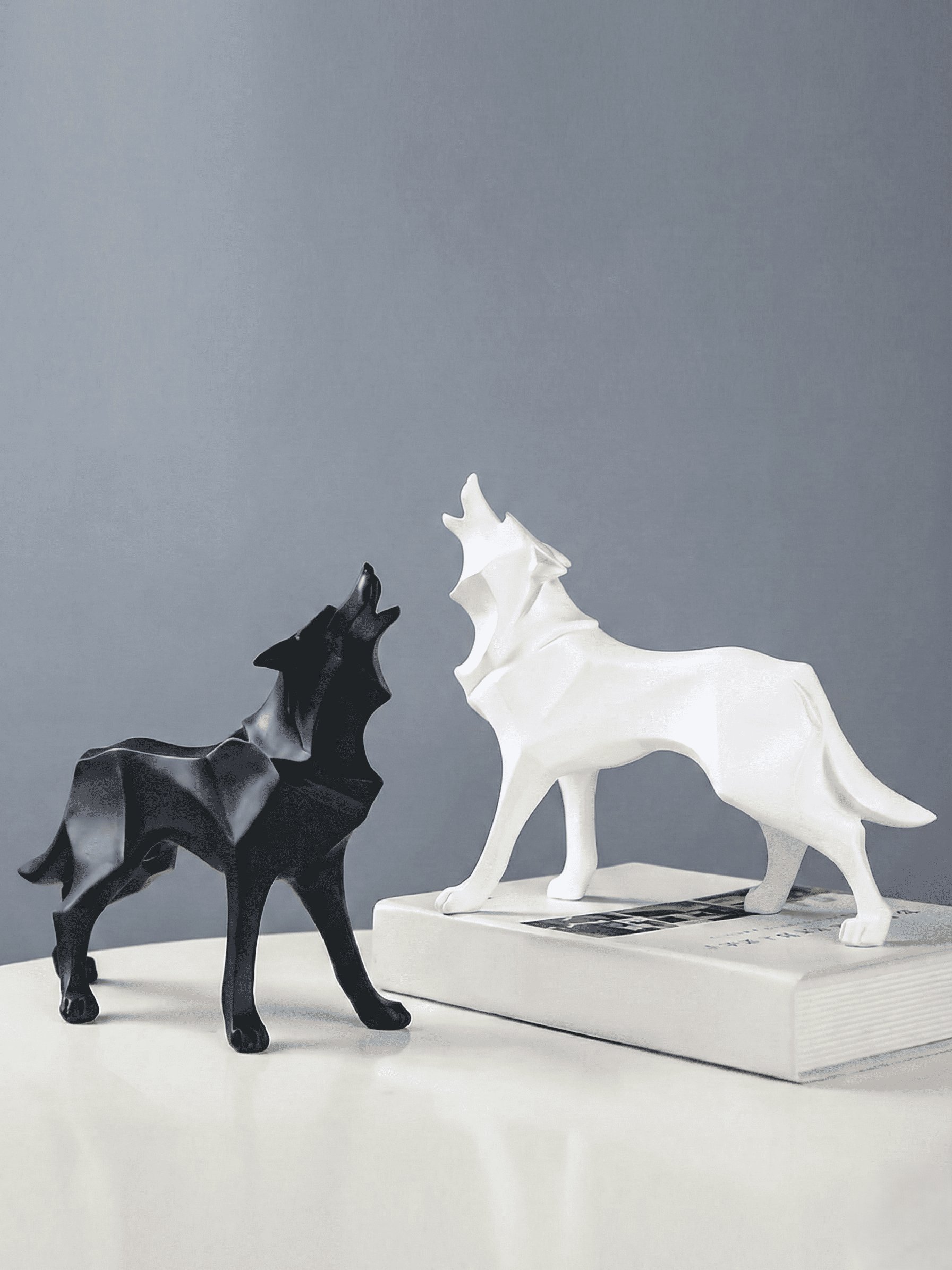 Abstract Wolf Statue | Geometric Animal Figurines | Nordic Home Decor | Office Room Interior Decoration | Sculpture Crafts product image (2)