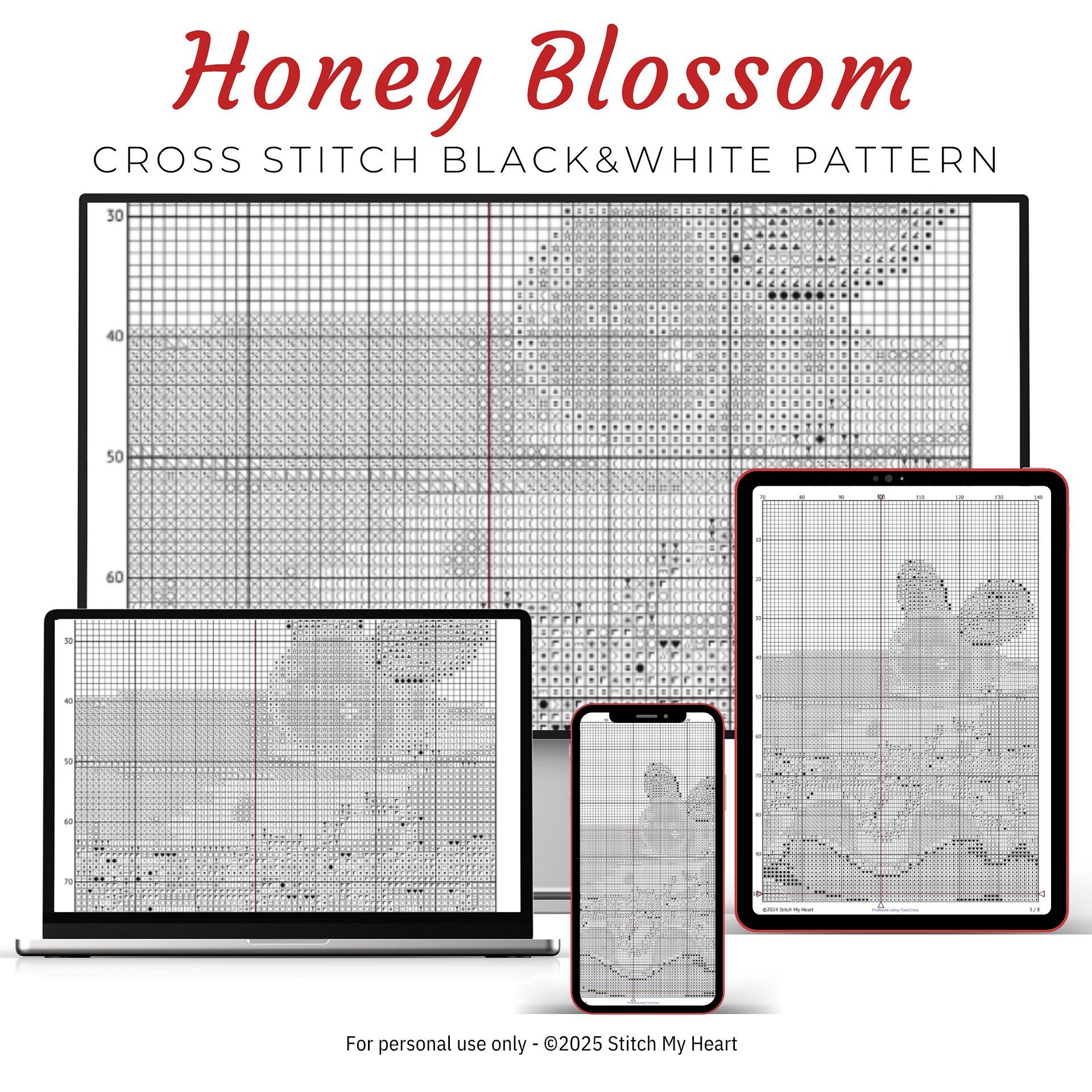 Honey Blossom Cross Stitch Pattern product image (4)
