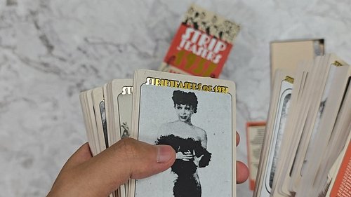 Not to brag, but the printer sent a video of the final Stripteasers of 1937 deck in the box and IT LOOKS @!$&!! AWESOME!