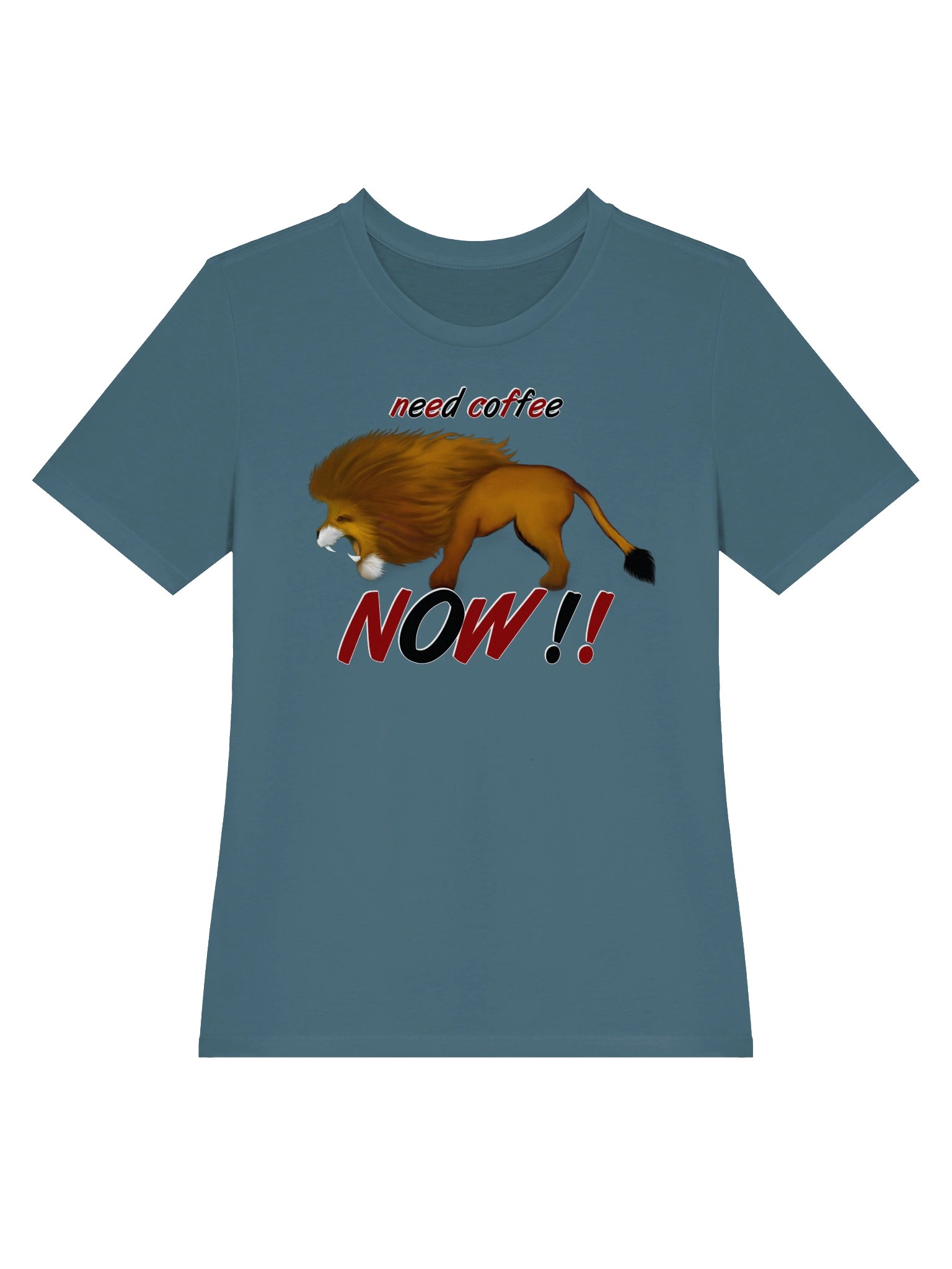 Lion "Need Coffee NOW" T-Shirt. Women's Bella+Canvas Supersoft Relaxed-fit T-Shirt product image (2)