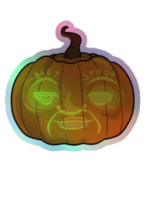 Beet Spoop holographic stickers product image (1)