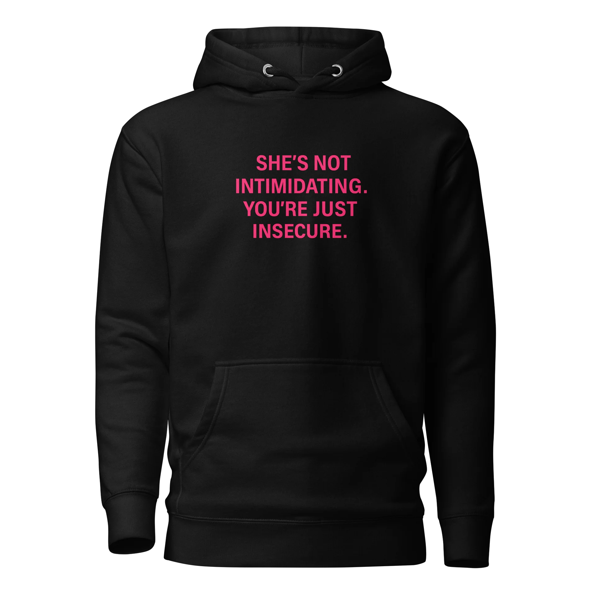 She’s Not Intimidating Hoodie – Black Edition product image (1)