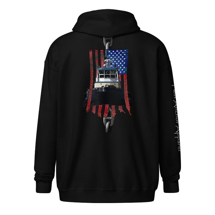 AF - Barge Bridal Chain & Tug Pacific Titan – Maritime Heritage | Twin Anchor Apparel Fog Harbor Line product image (1)