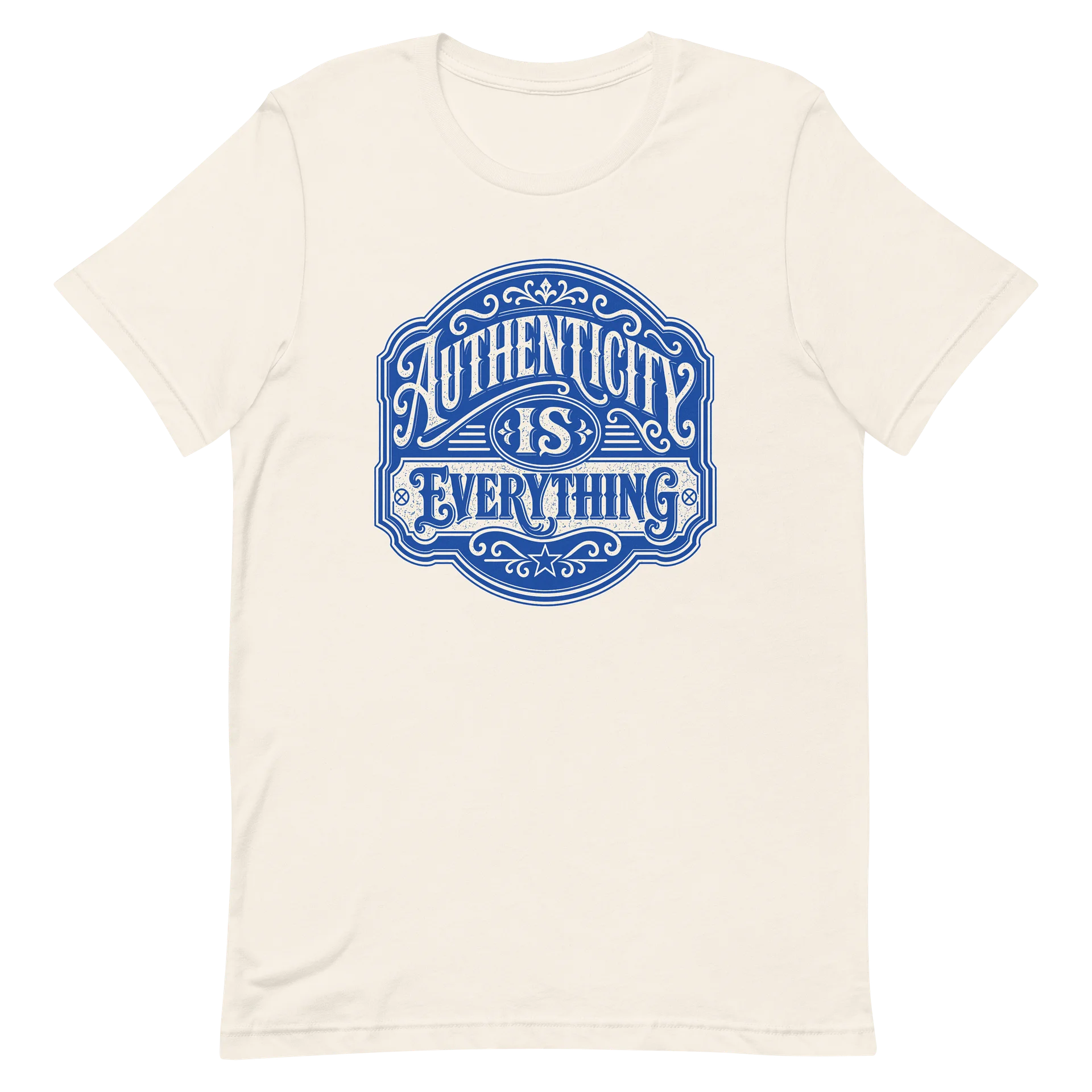 Vintage logo tee cream w/blue product image (2)