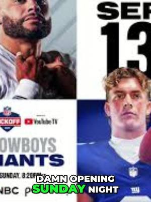 Eighth time in 15 years the Giants and Cowboys have played in Week 1 and the fifth time the NFL has forced it upon a beleaguered nation. Can’t wait for the Boring Bowl. #nfl