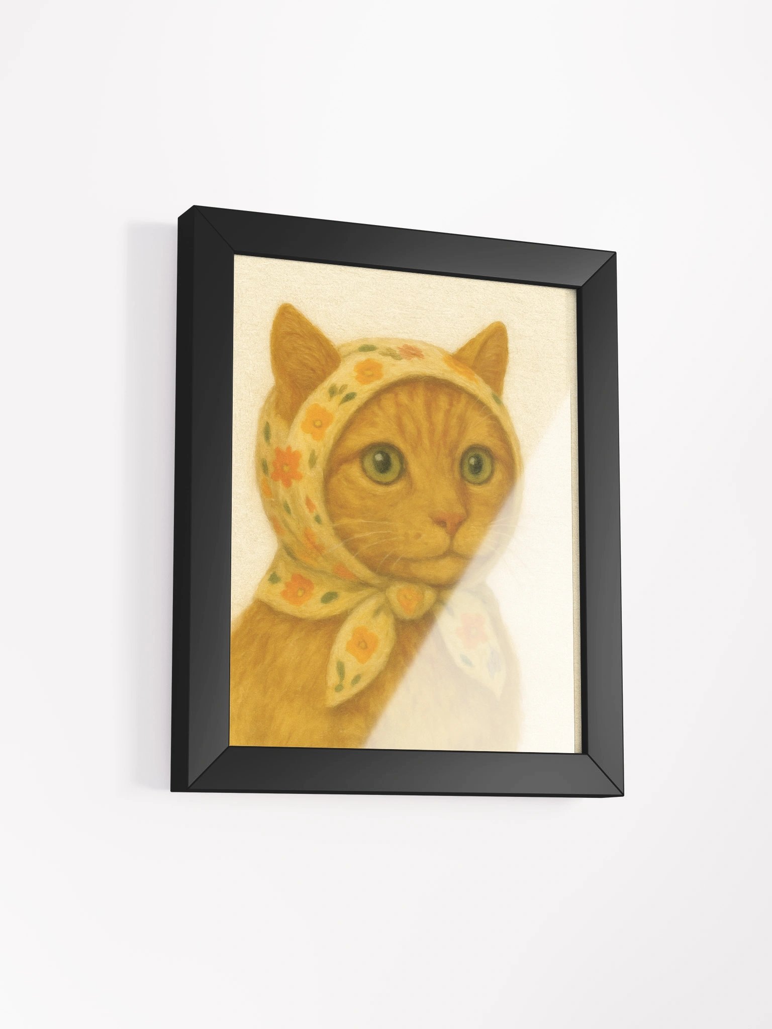 Framed Print - Babushka Cat Portrait 'Patch' product image (2)